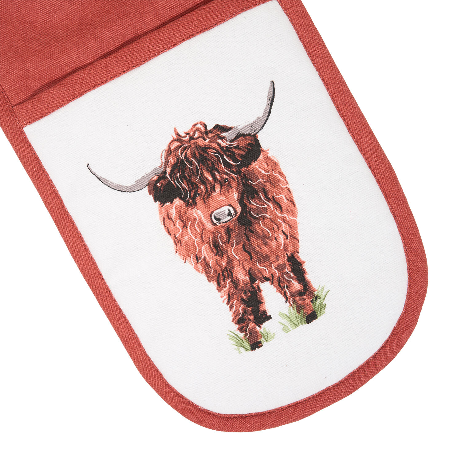 Highland Cow Design Double Oven Glove Red Image 6