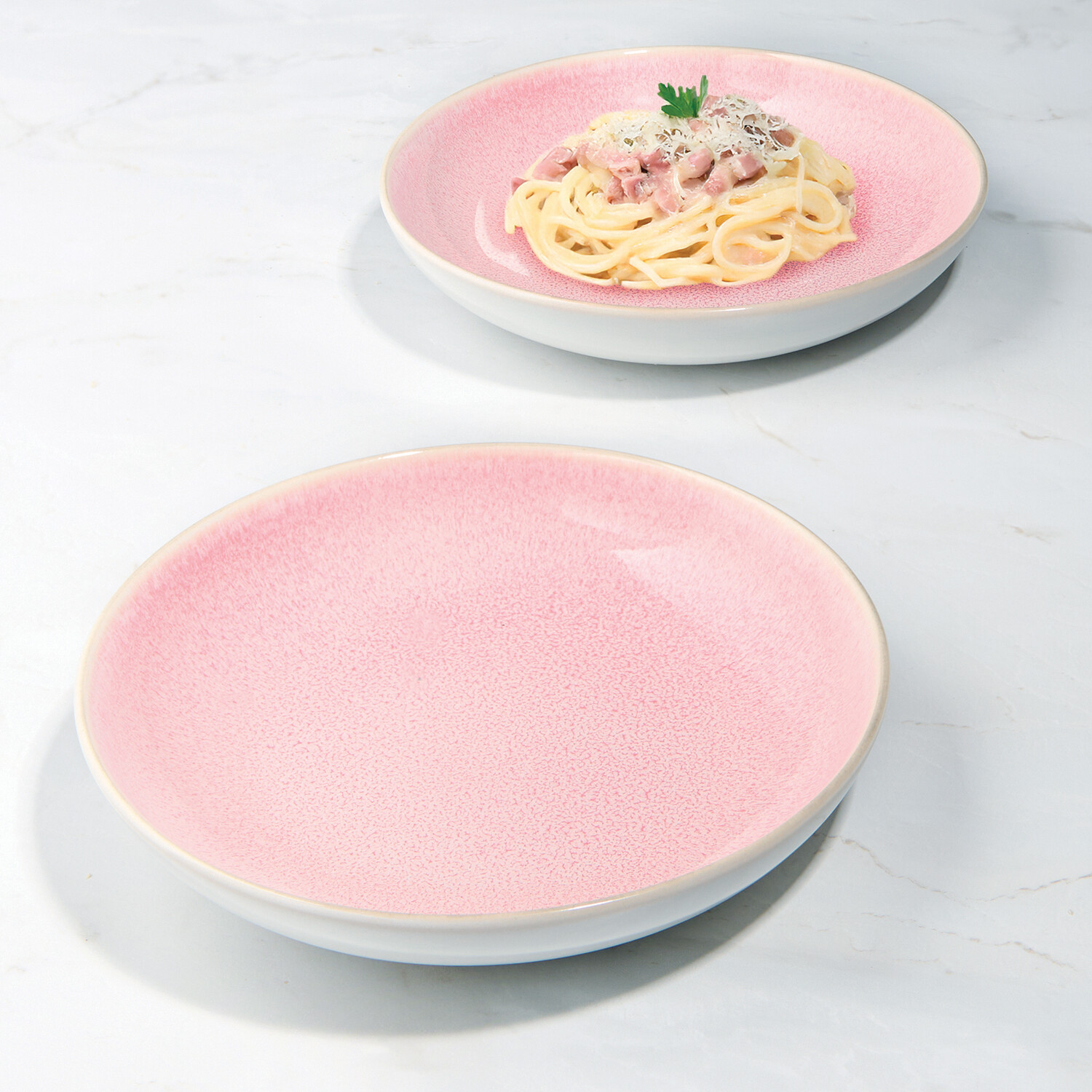12 Piece Reactive Glaze Dinner Set Pink Image 5