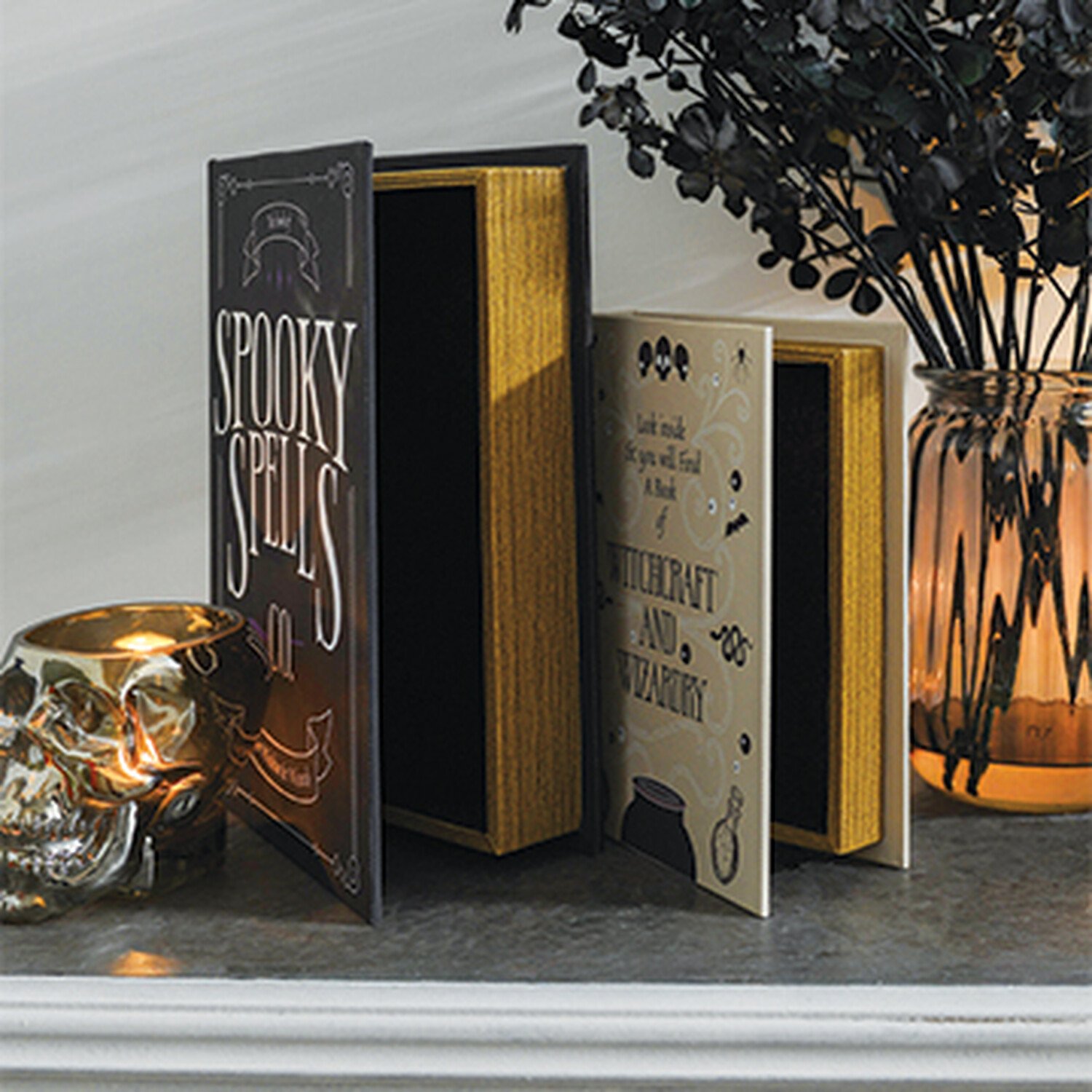 Set of 2 Spooky Book Boxes Multicolour Image 3