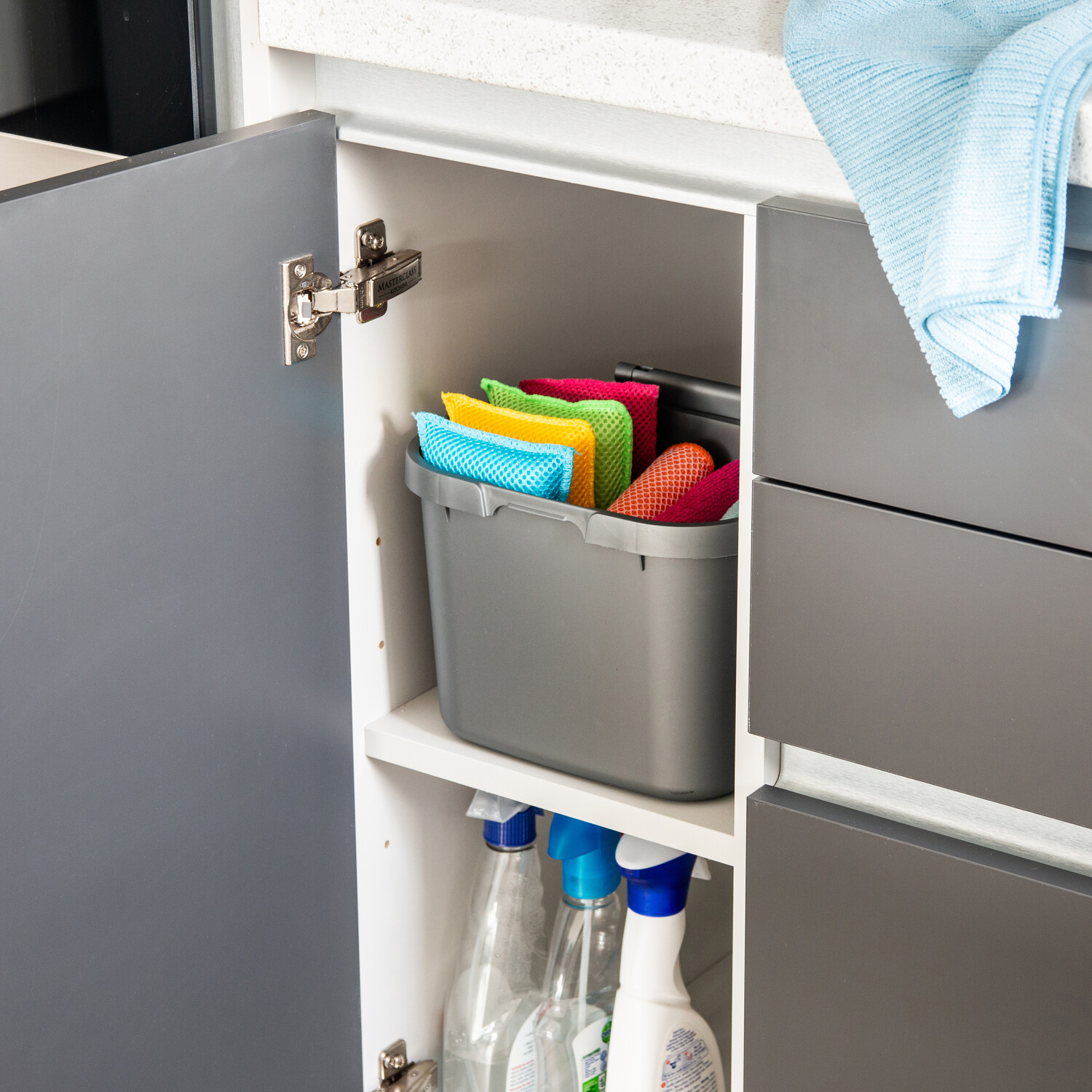 Addis Kitchen Caddy with Lid Metallic Image 4