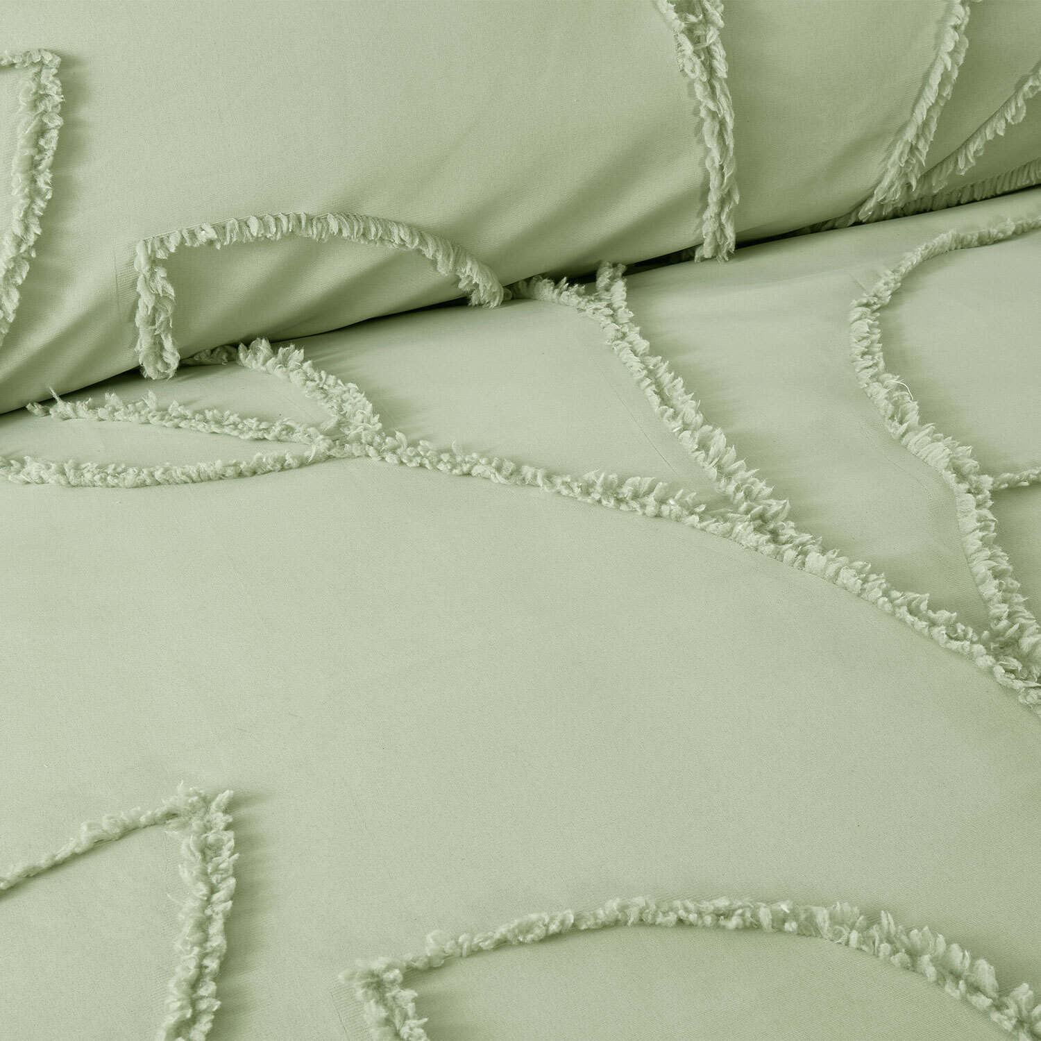 Eden Tufted Duvet Set - Sage / Superking Image 3