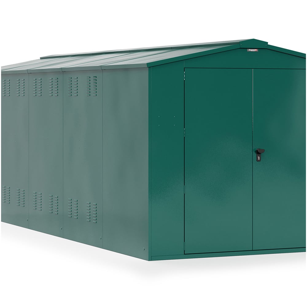 Asgard Gladiator 7 x 18ft Double Door Green High Security Apex Motorcycle Garage Image 3