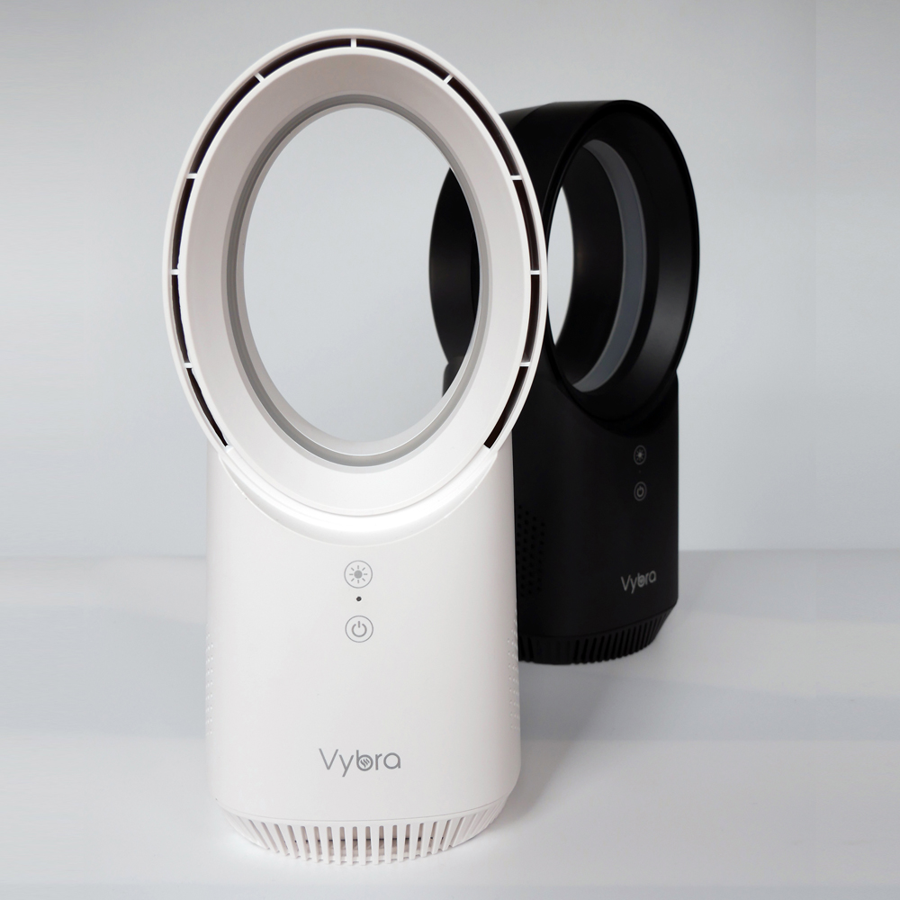 Vybra Solo White Rechargeable Bladeless Desk Fan 13 inch Image 9