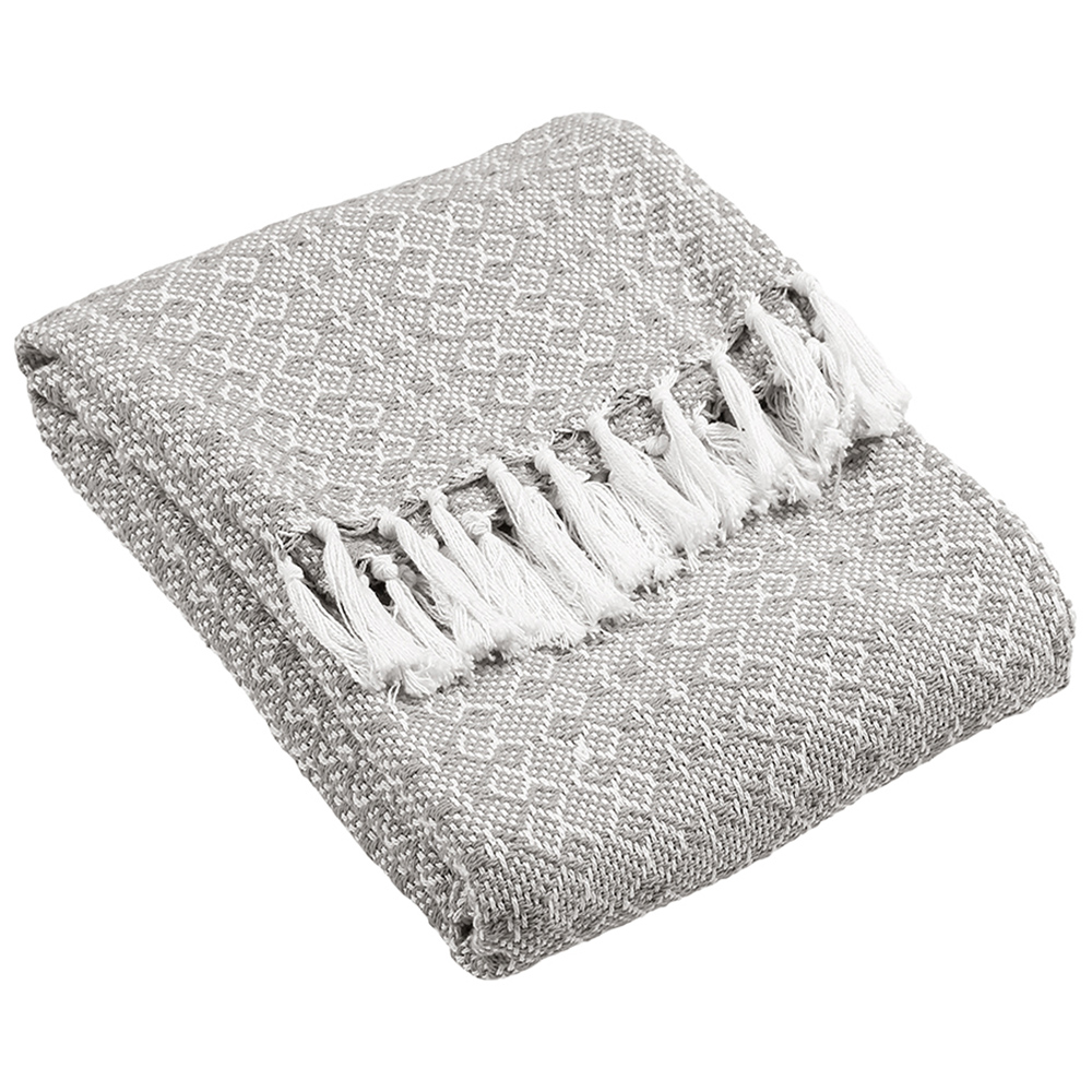 furn. Jewels Grey Herringbone Throw 130 x 180cm Image 1