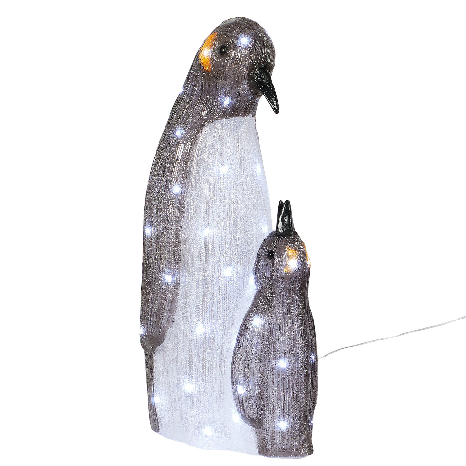 Acrylic LED Mother and Child Penguin - Black & White Image 4