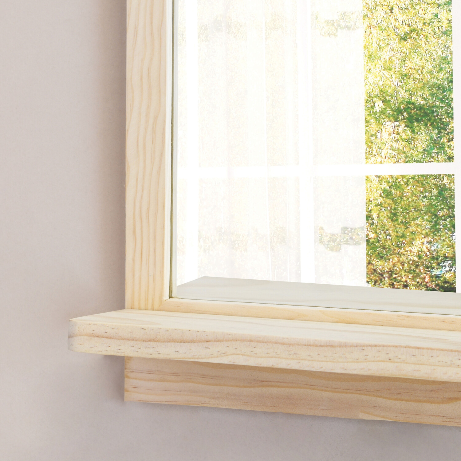 Ashdown Wooden Shelf Mirror Natural Image 3