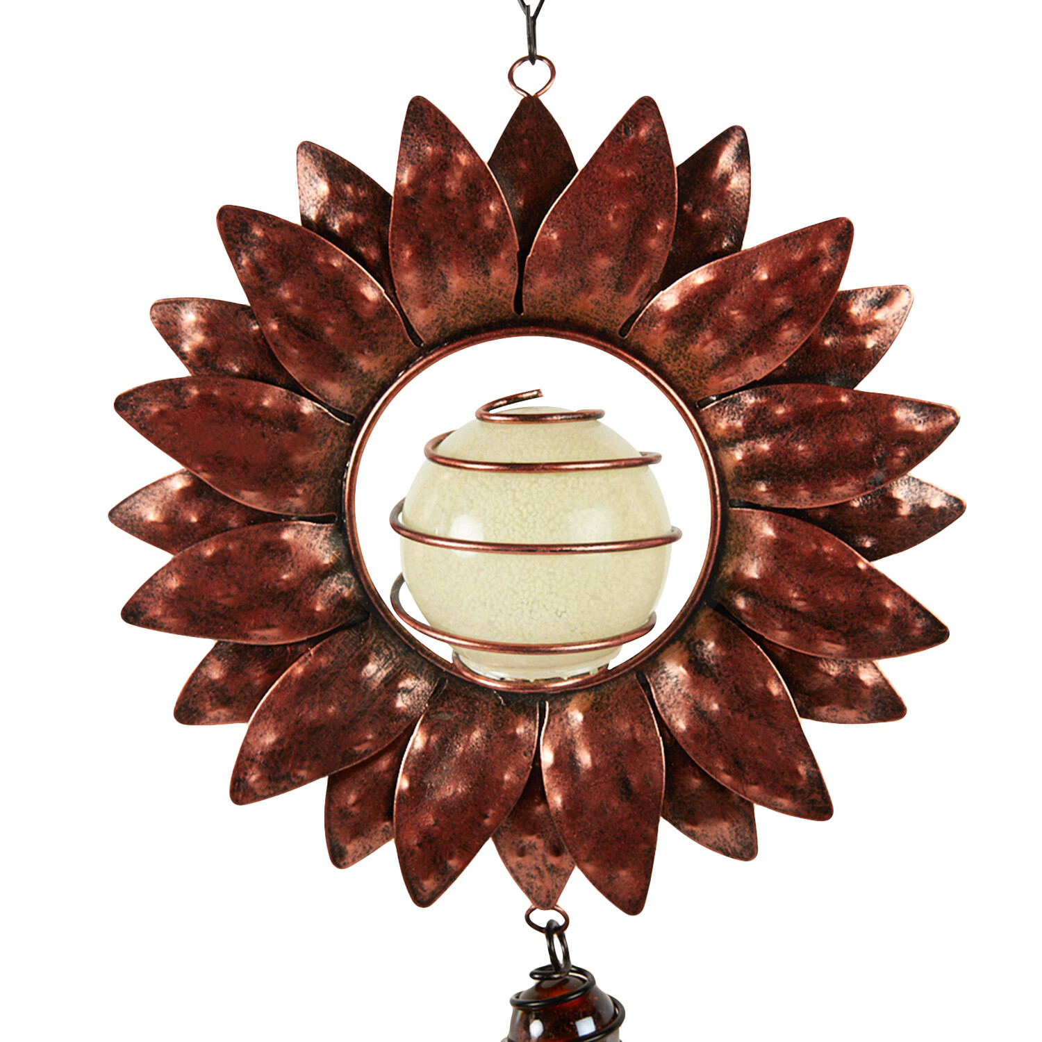 Glow in the Dark Sunflower Windchime Brown Image 2