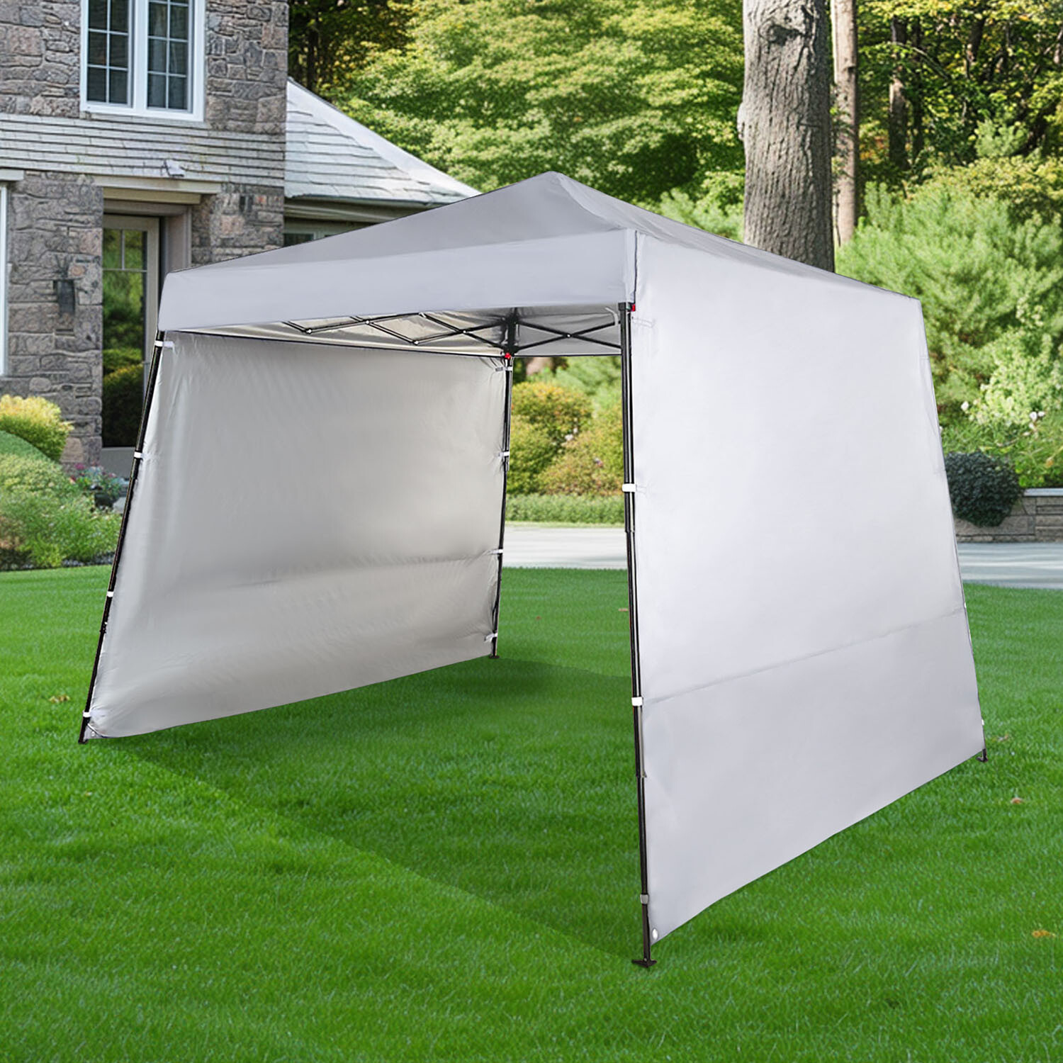Pop Up Gazebo with Side Awnings - White Image 1
