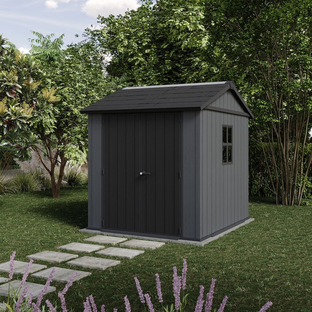 Keter Newton Plus 7 x 7.5ft Grey Steel Double Wall Shed Image 2