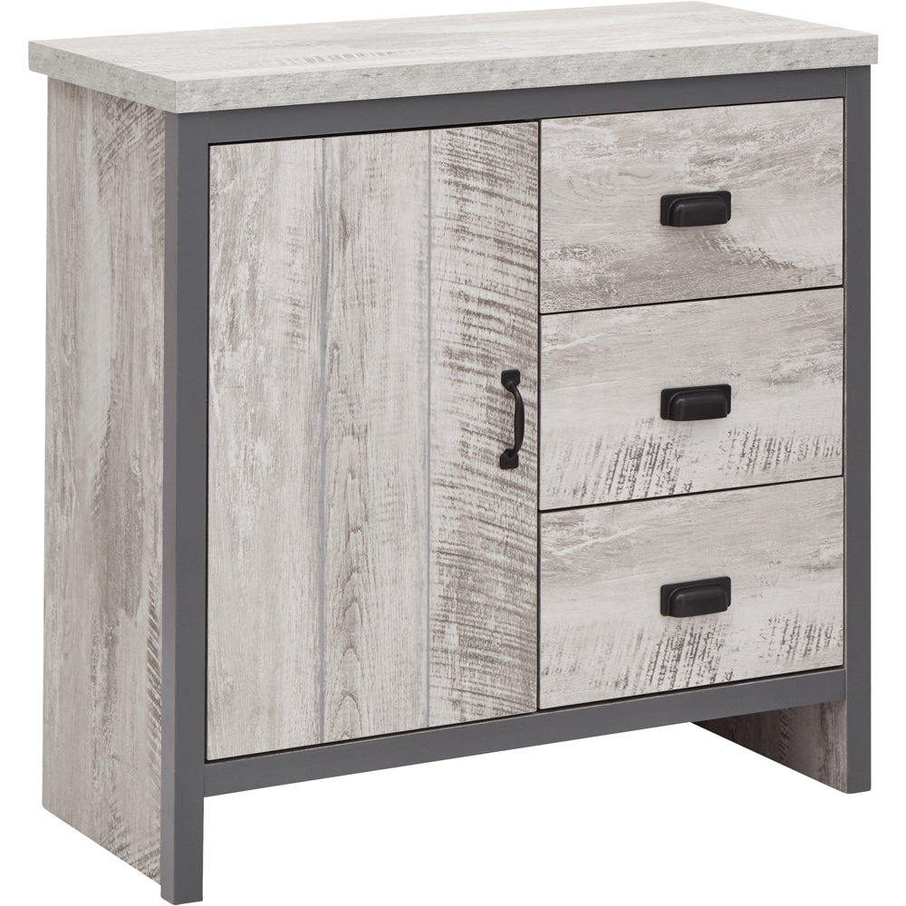 GFW Boston Single Door 3 Drawer Grey Sideboard Image 4