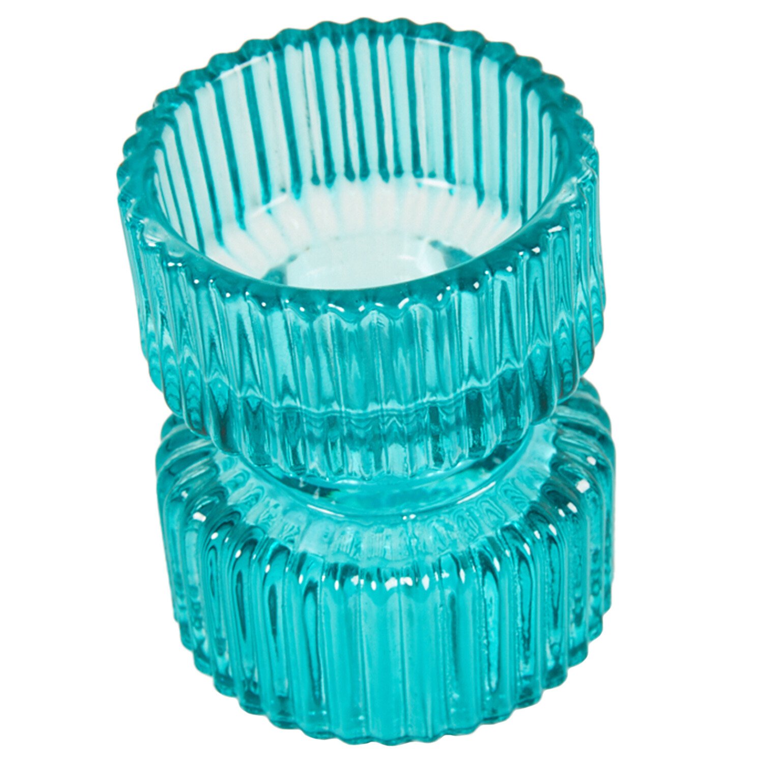 Jewel Ribbed Tealight Holder - Multicolour Image 4