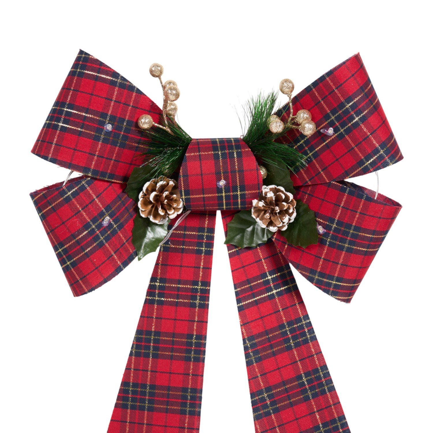 Floristry LED Tartan Bow Red Image 6