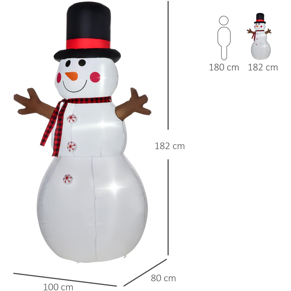 HOMCOM 1.8m LED Snowman Inflatable Image 8