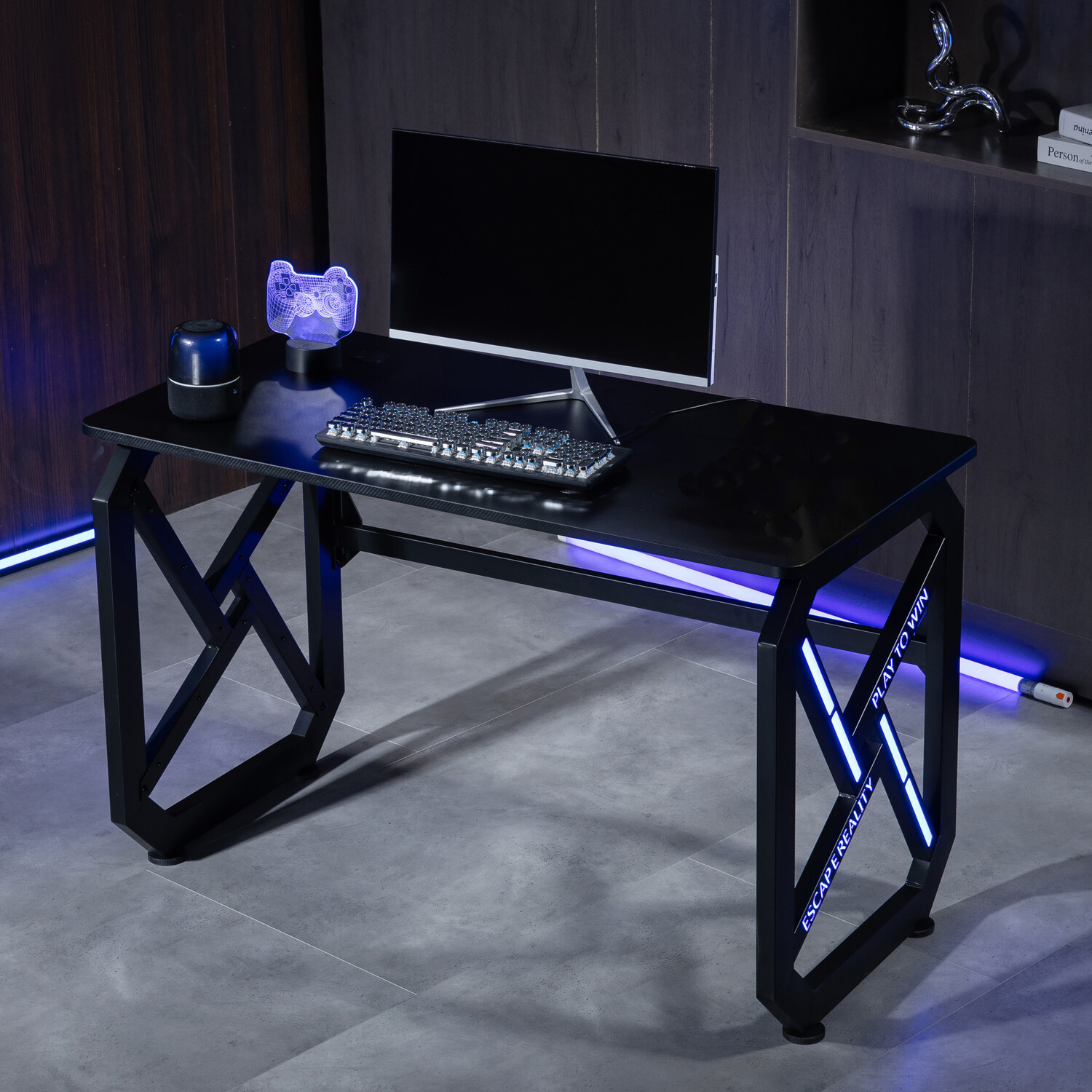 LED Gaming Desk with Remote ControlBlack Image 5