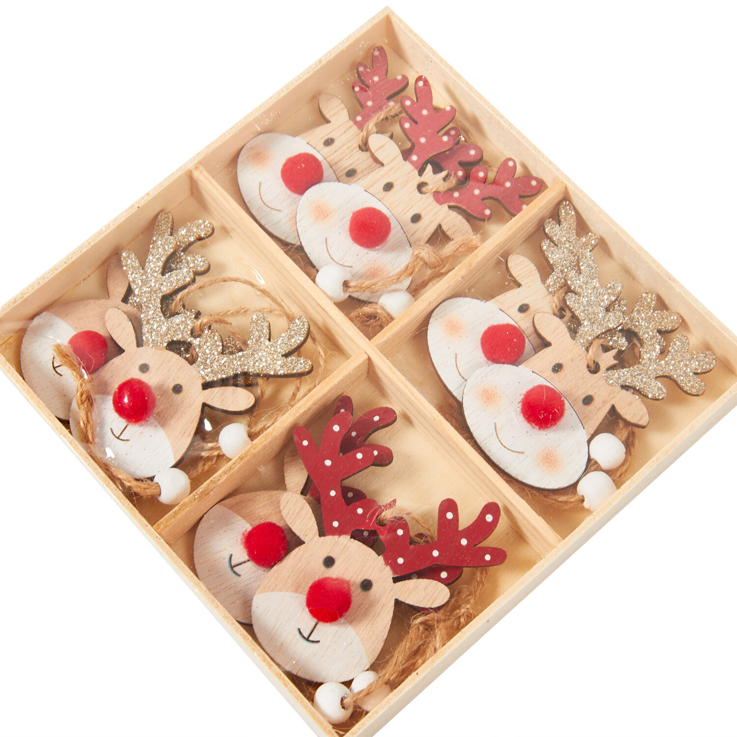 Set of 8 Hanging Reindeer Decorations Image 4