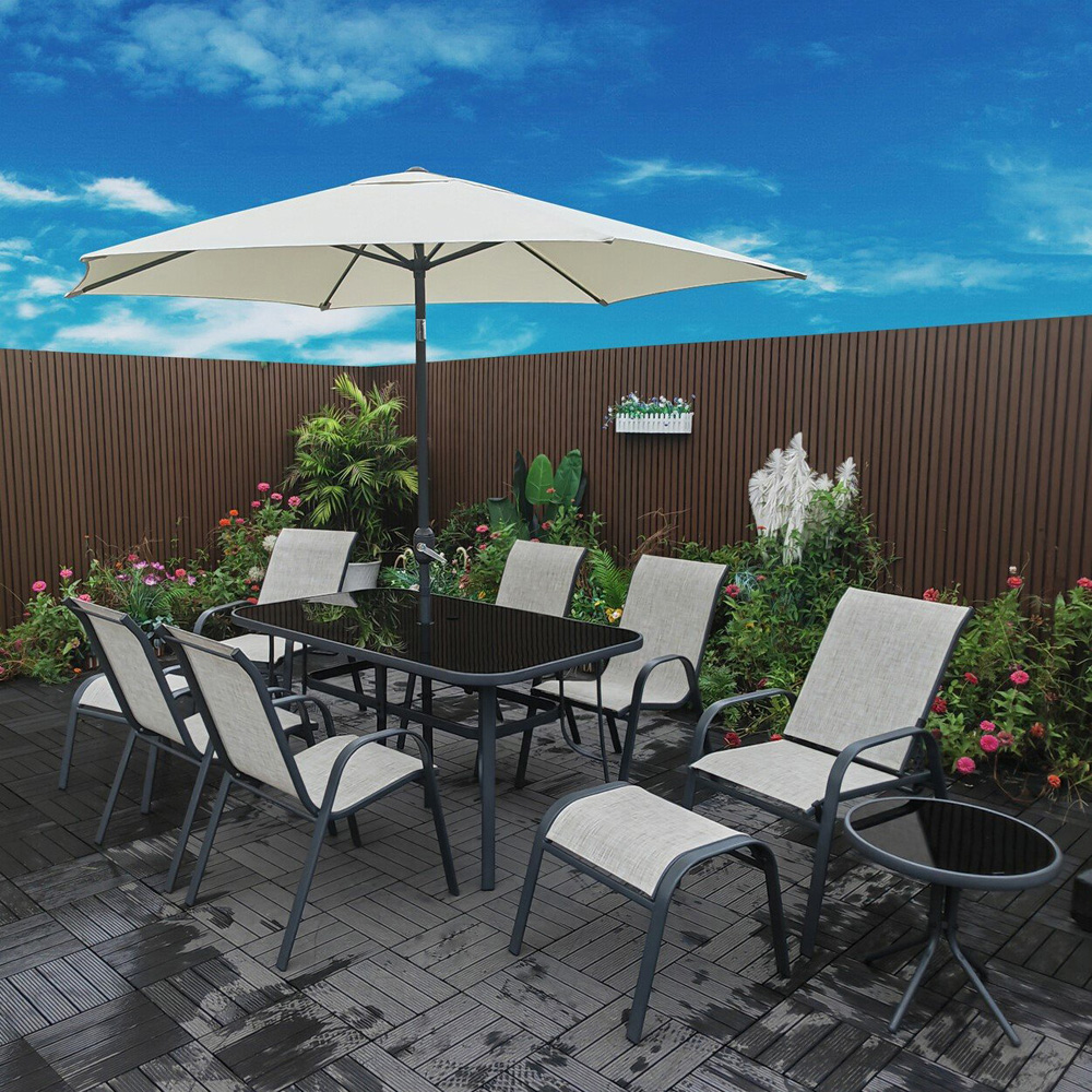 Outdoor Essentials Porto 6 Seater Textilene Dining Set Grey Image 9