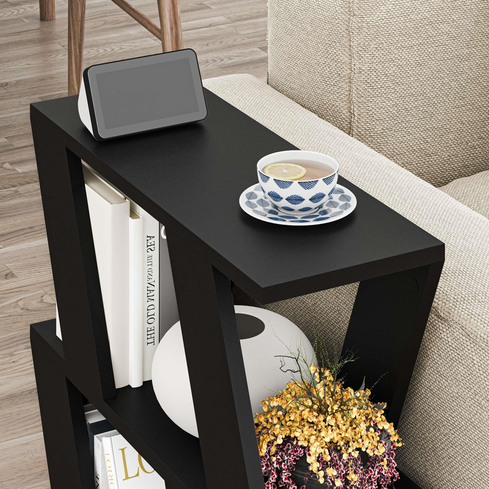 Decortie Lazena 2 Shelf Bute Black Modern Side End Table Image 5