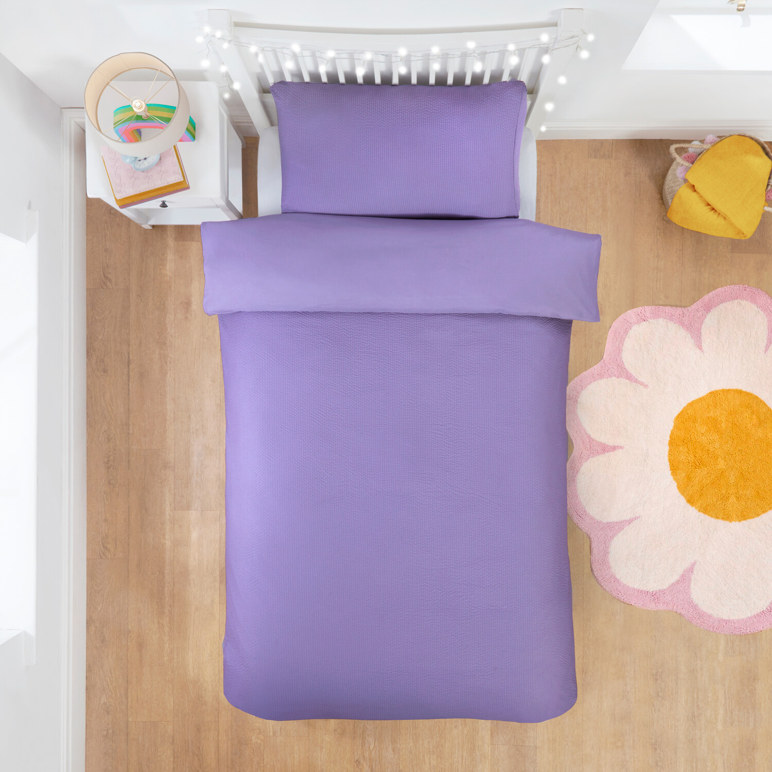 Mini Seersucker Duvet Set Purple Image 4