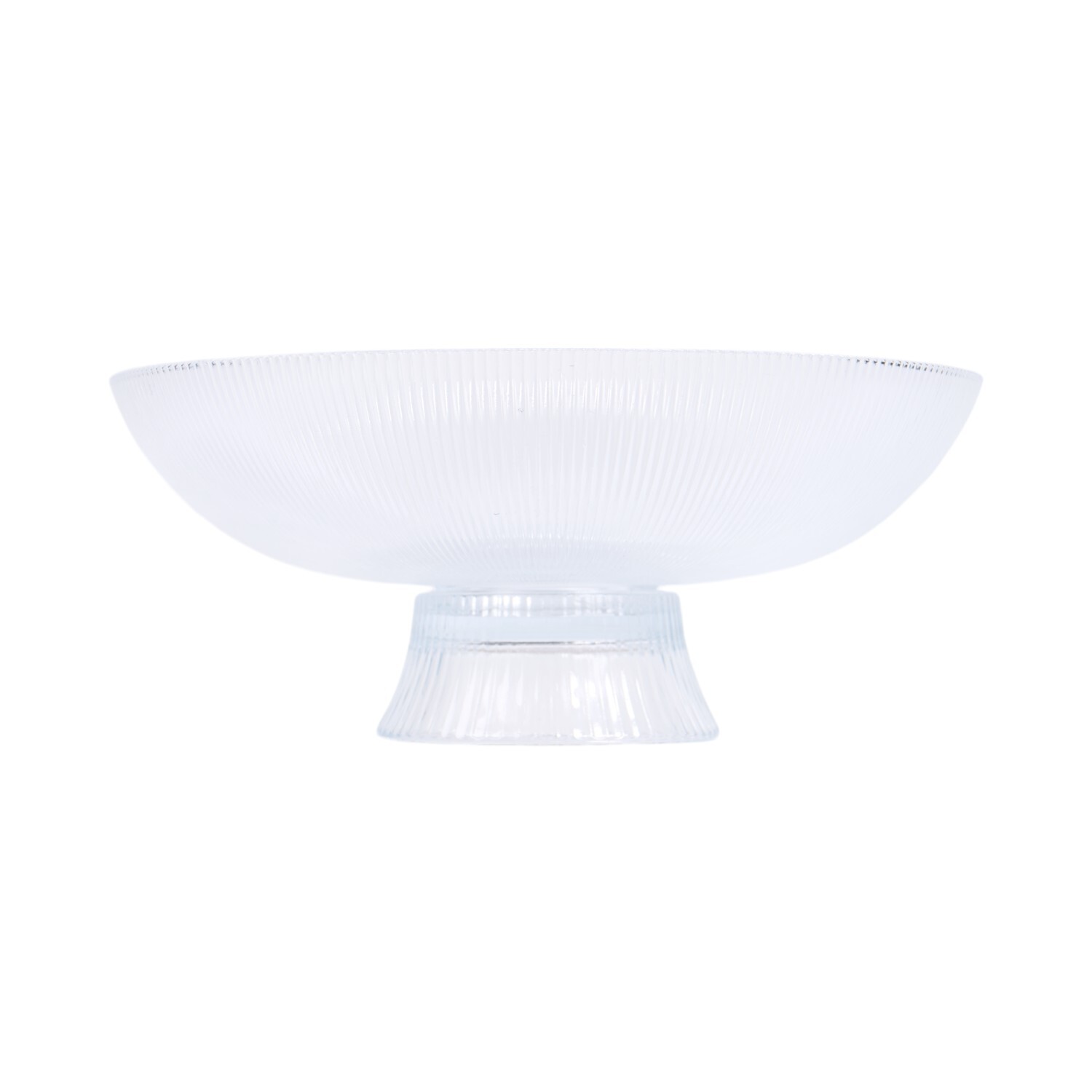 Ribbed Glass Serving Bowl Clear Image 3