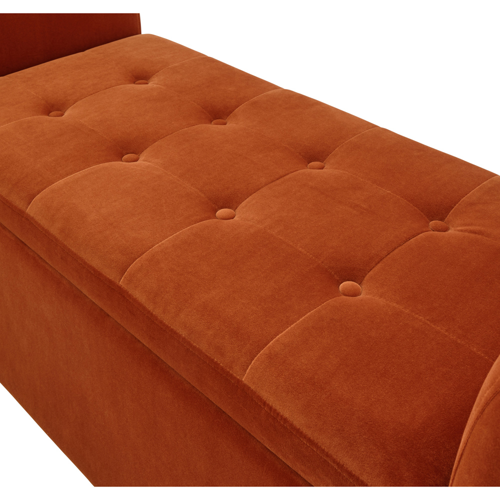 GFW Genoa Russet Brown Upholstered Window Seat With Storage Image 7