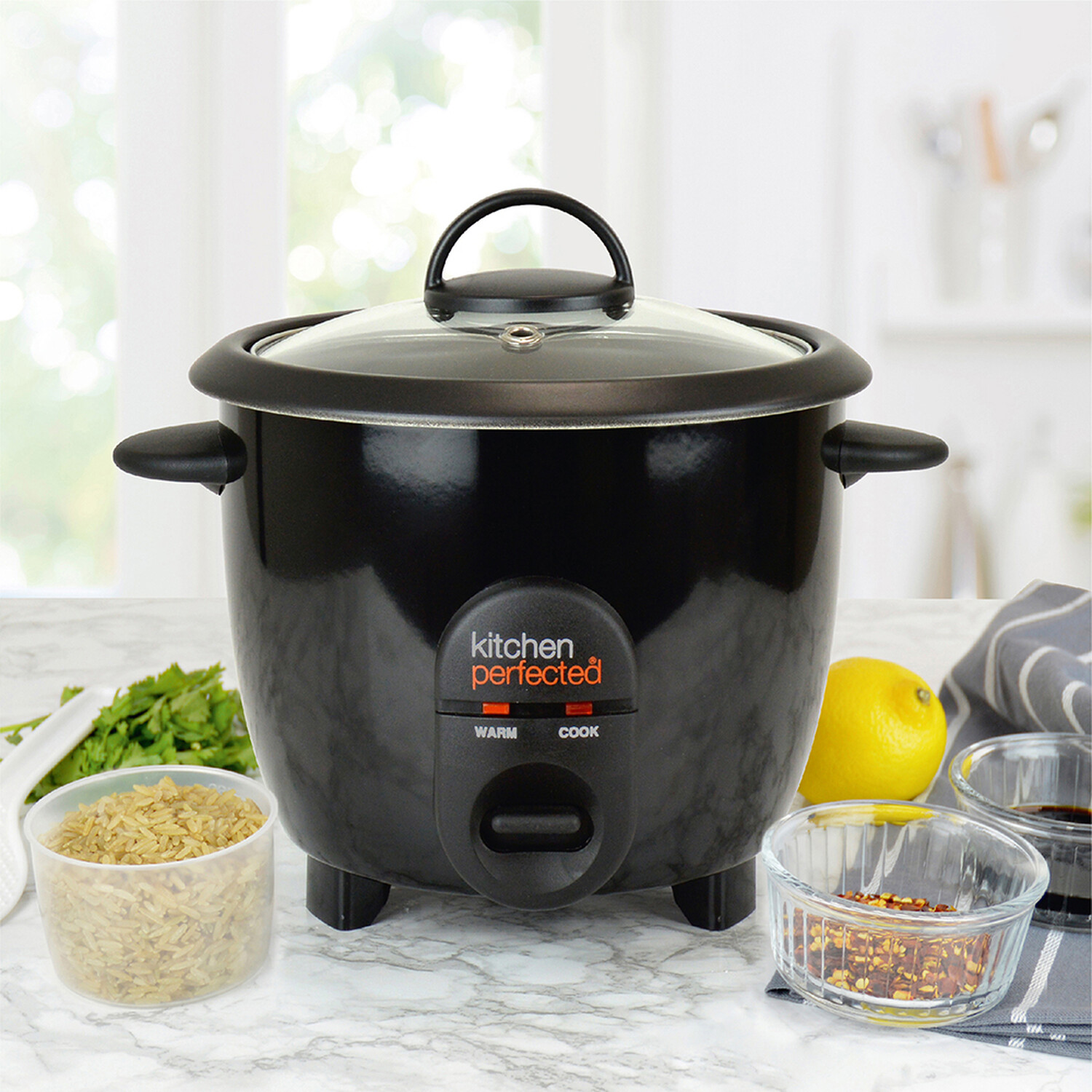 Kitchen Perfected Rice Cooker Black Image 3