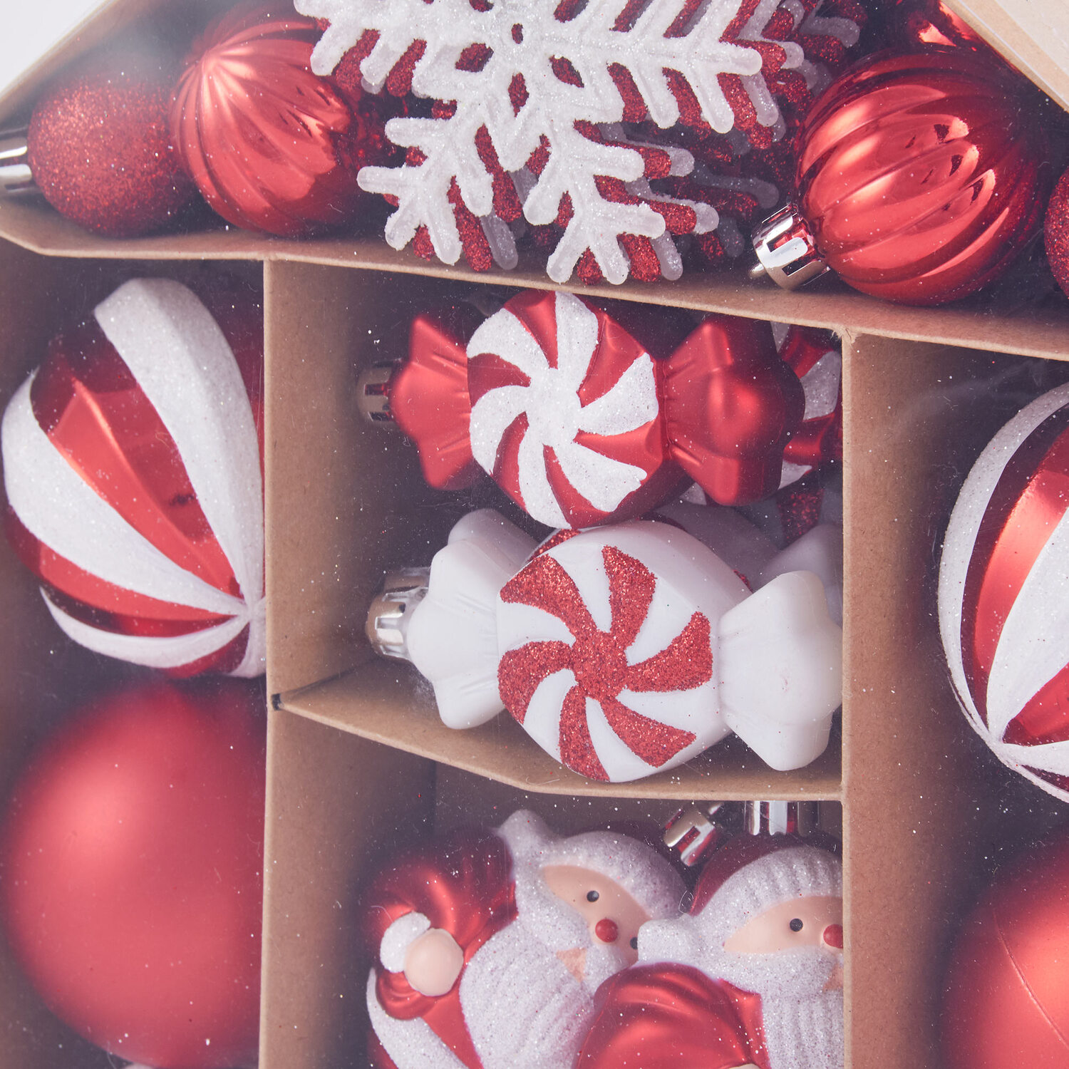 Pack of 40 Candy Cane Lane Baubles - Red Image 3