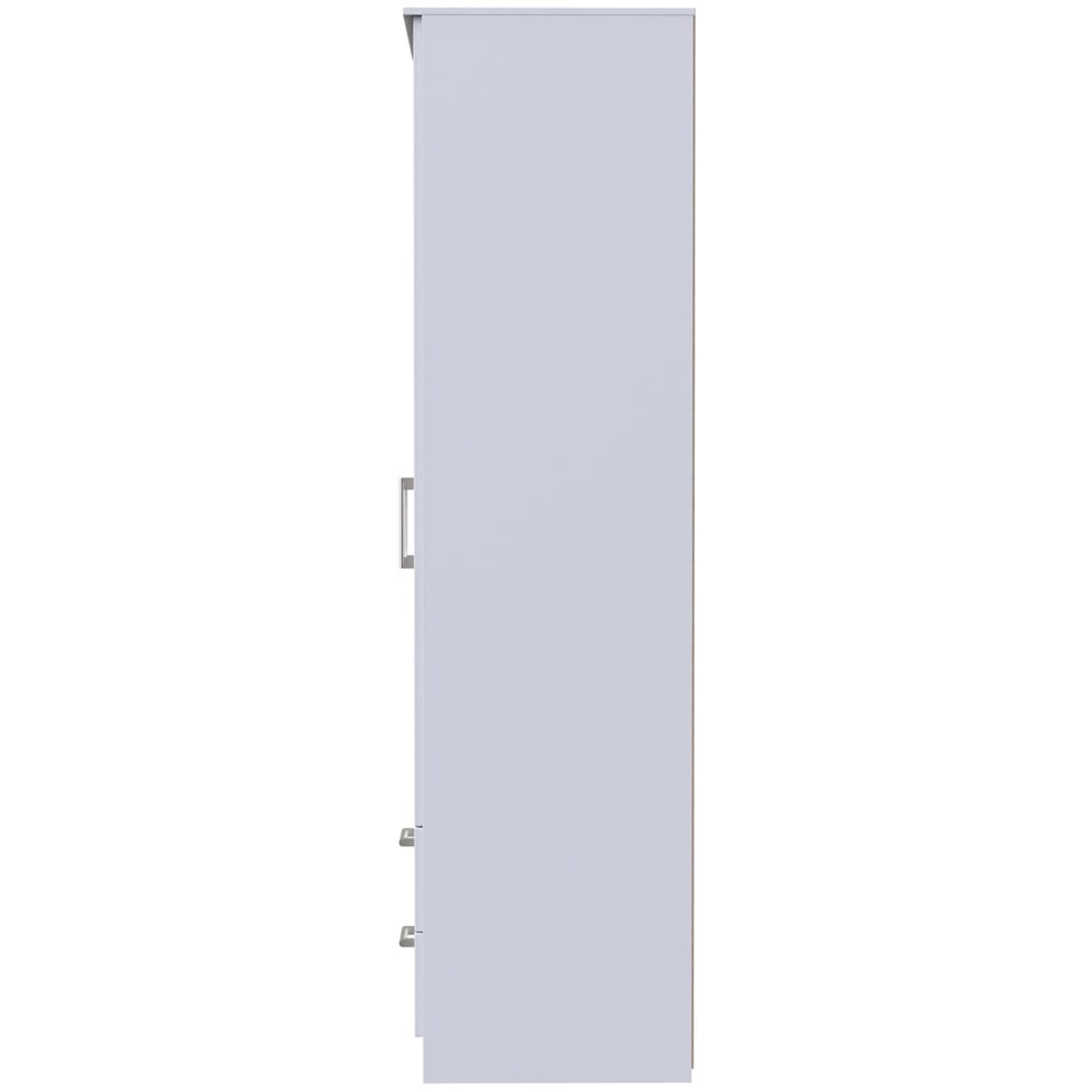 Crowndale Devon Ready Assembled 2 Door 2 Drawer White Matt Wardrobe Image 3