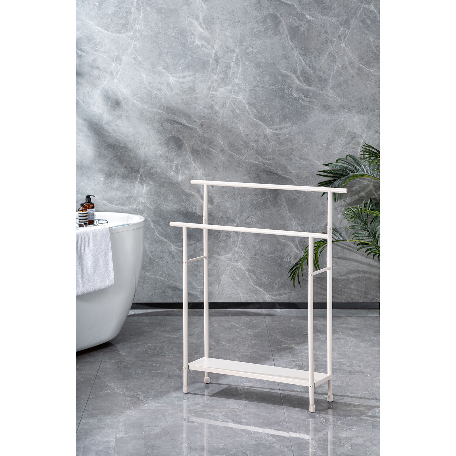Brooklyn 2 Tier Towel Rack Stand - Fawn Image 2