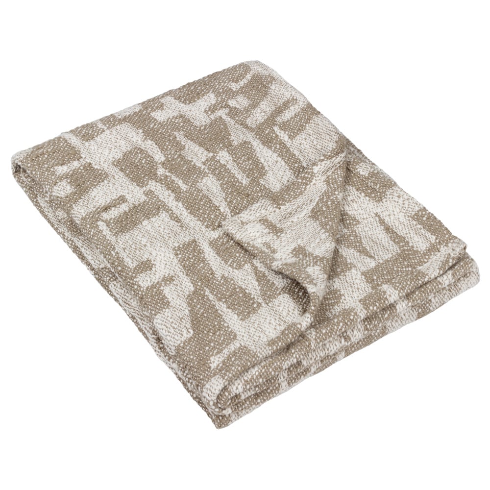 Hoem Ola Taupe Jacquard Throw 130 x 180cm Image 1