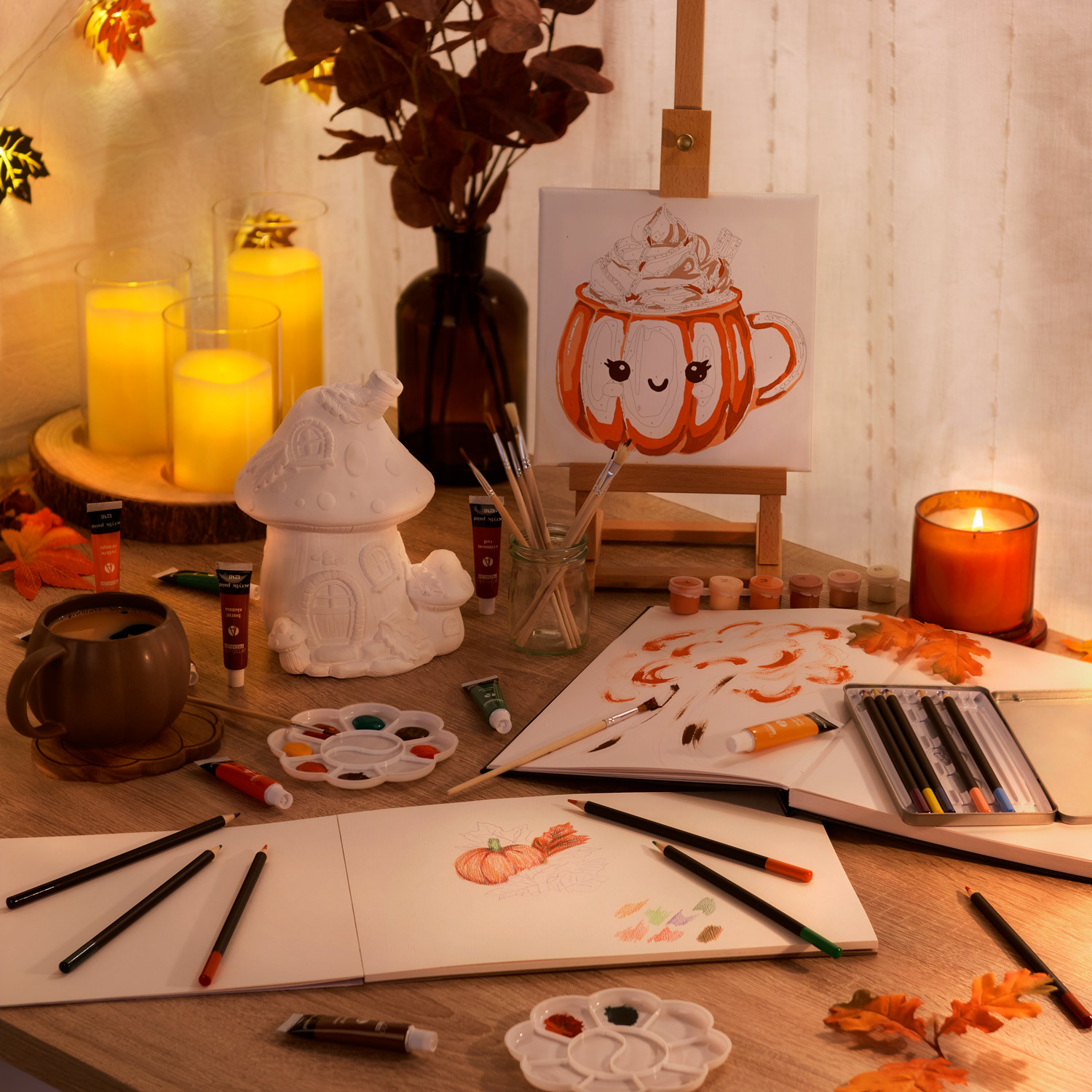 Paint By Numbers Cute Autumn Treats Canvas Kit Image 2