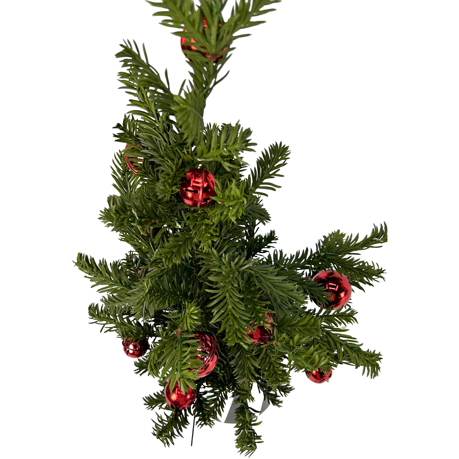 Sleigh Bells Ring Potted Real Christmas Tree with Red Bauble 1.8ft Image 3