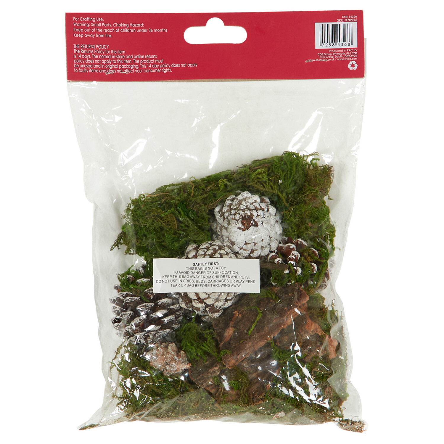 Moss and Snowy Pinecone Bundle Large - Green and Brown Image 2