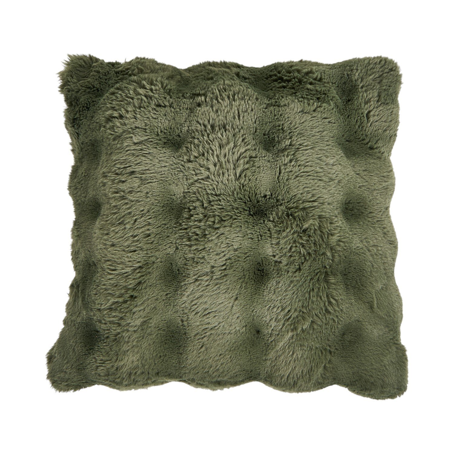Aspen Faux Fur Cushion Green Image 1