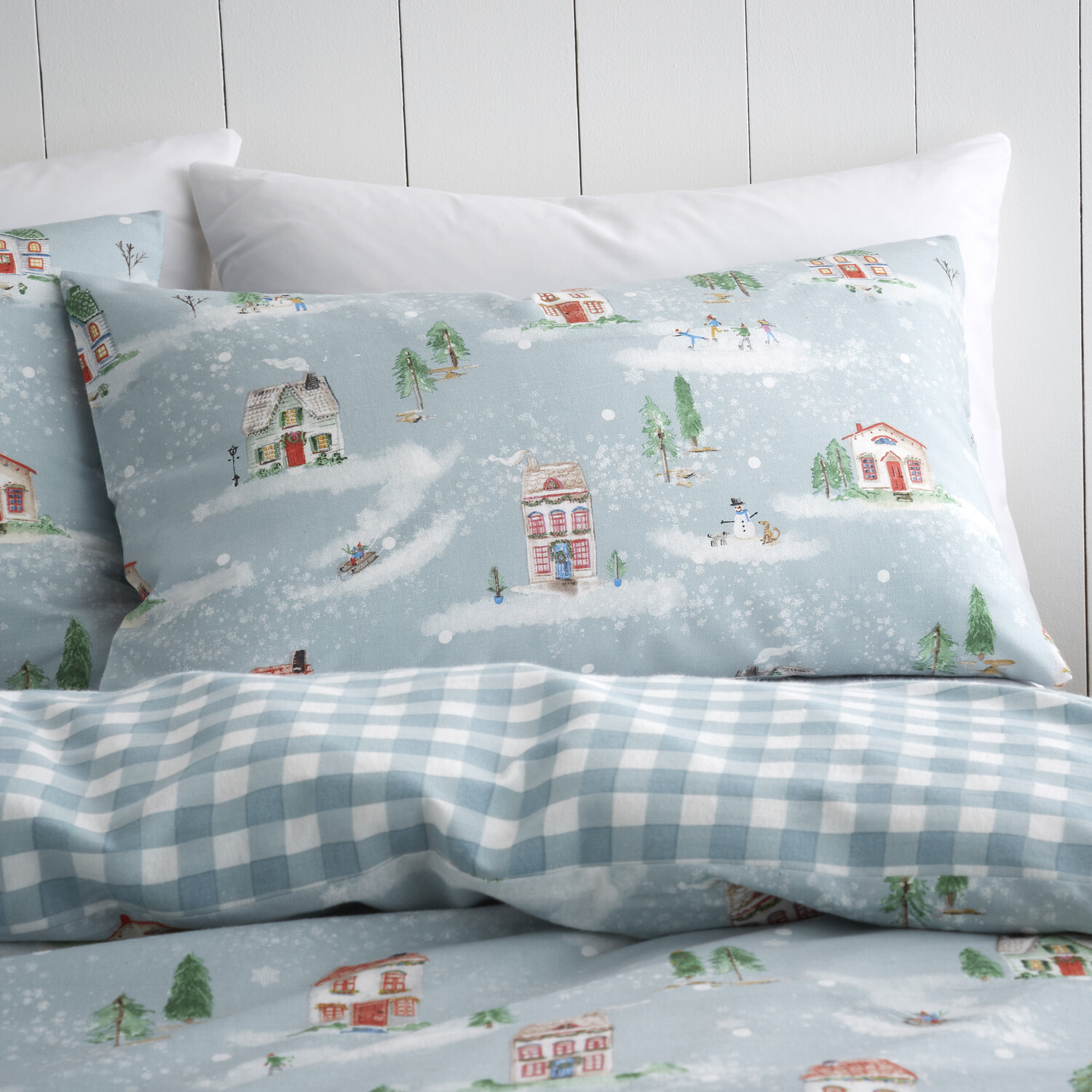 Winter Houses Duvet Set  - Blue / King Image 3