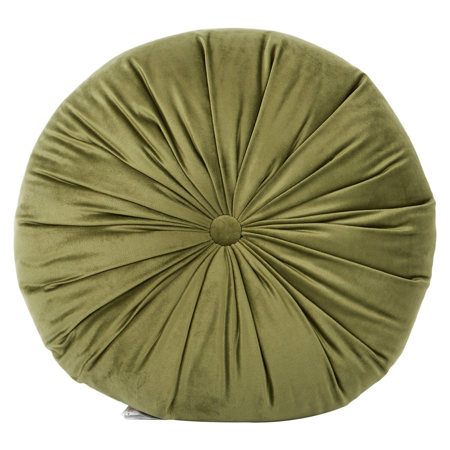 Round Velvet Cushion - Green Image 1