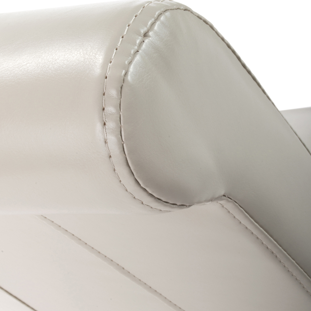 Krista Set of 2 Ivory Bonded Leather Roll Back Dining Chair Image 4