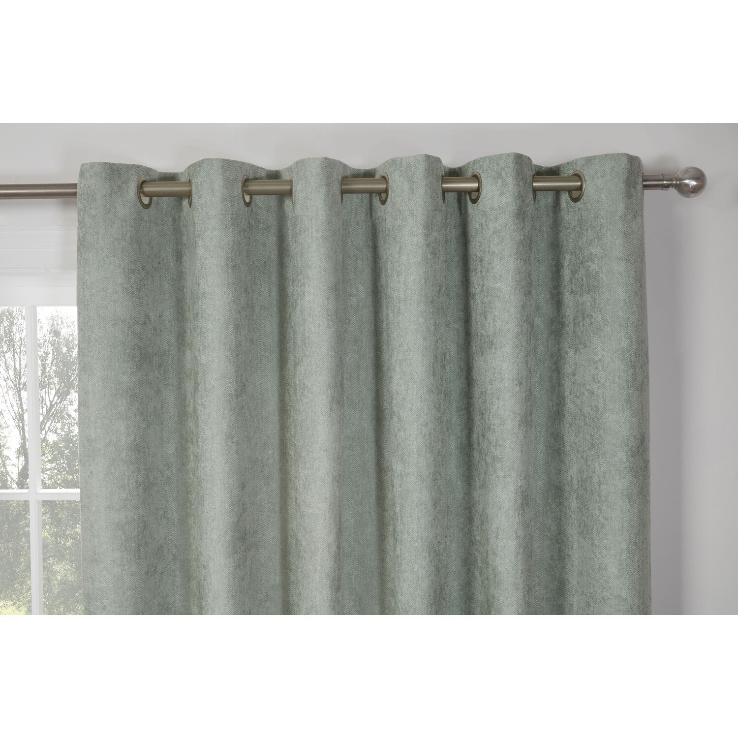Divante Sage Alden Thermal Eyelet Curtains 183 x 168cm Image 3