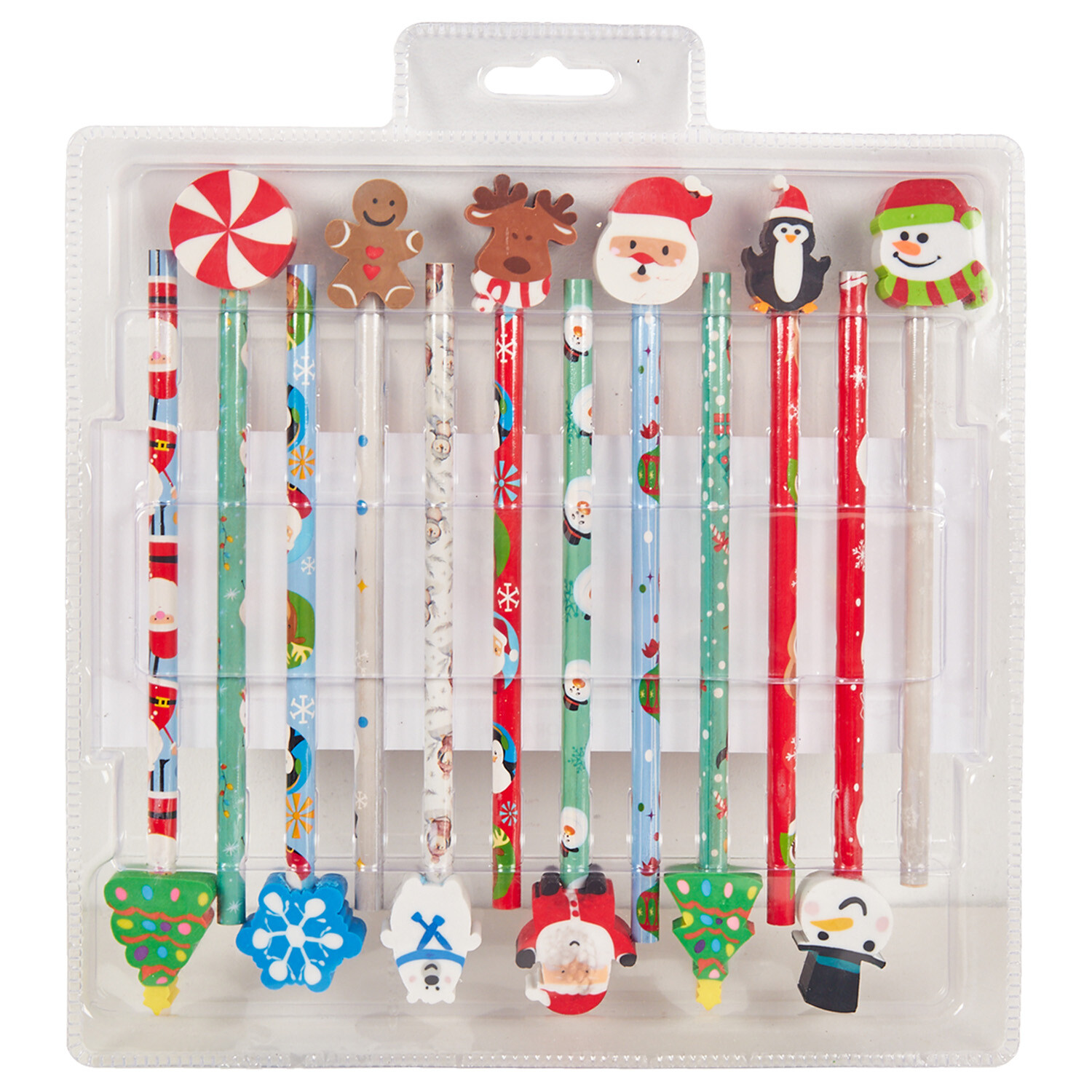 Christmas Pencil and Eraser Set - Multicolour Image 3