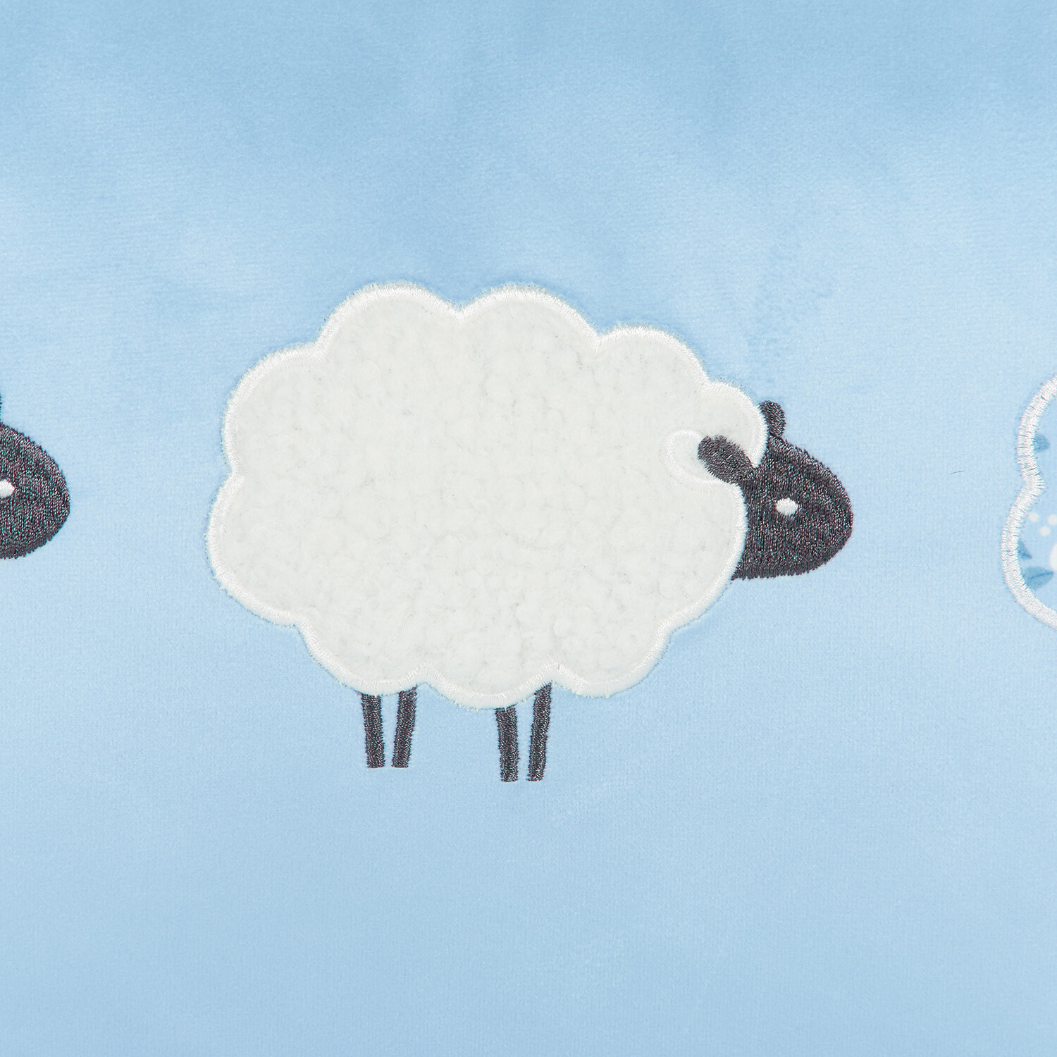 Sheep Applique Cushion - Blue Image 6