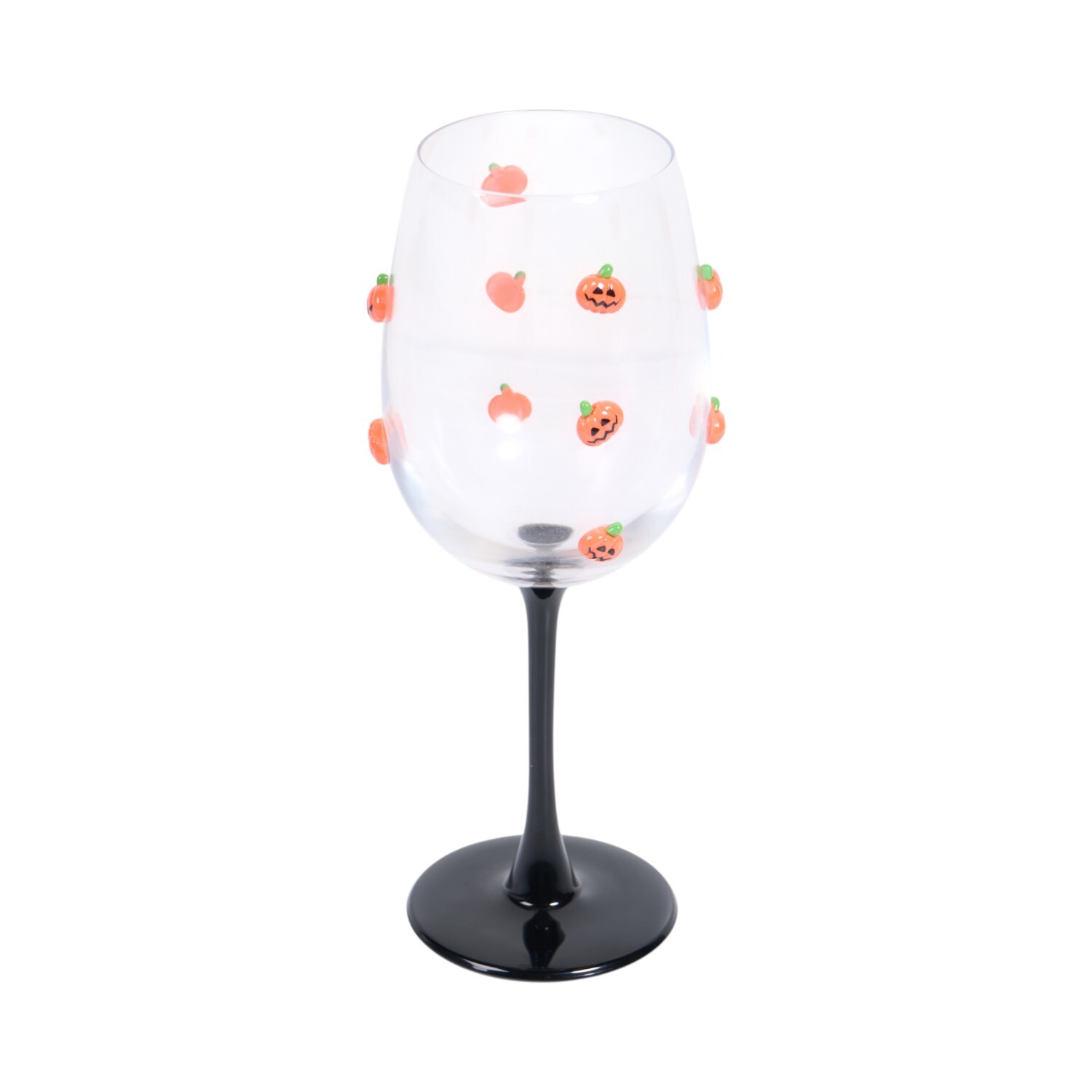 Pumpkin 3D Wine Glass Clear Image 6