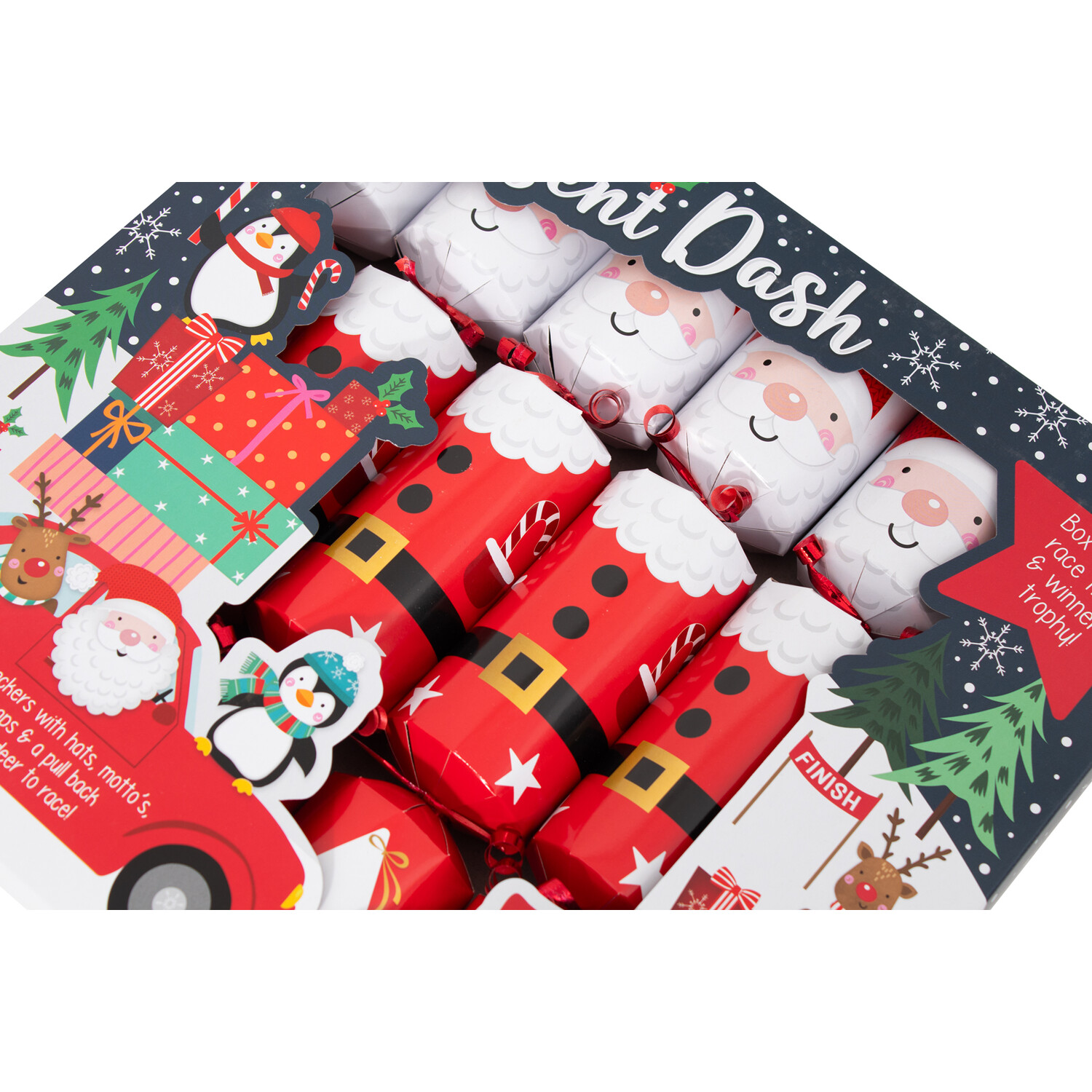 Pack of 6 Santas Present Dash Crackers Red Image 4