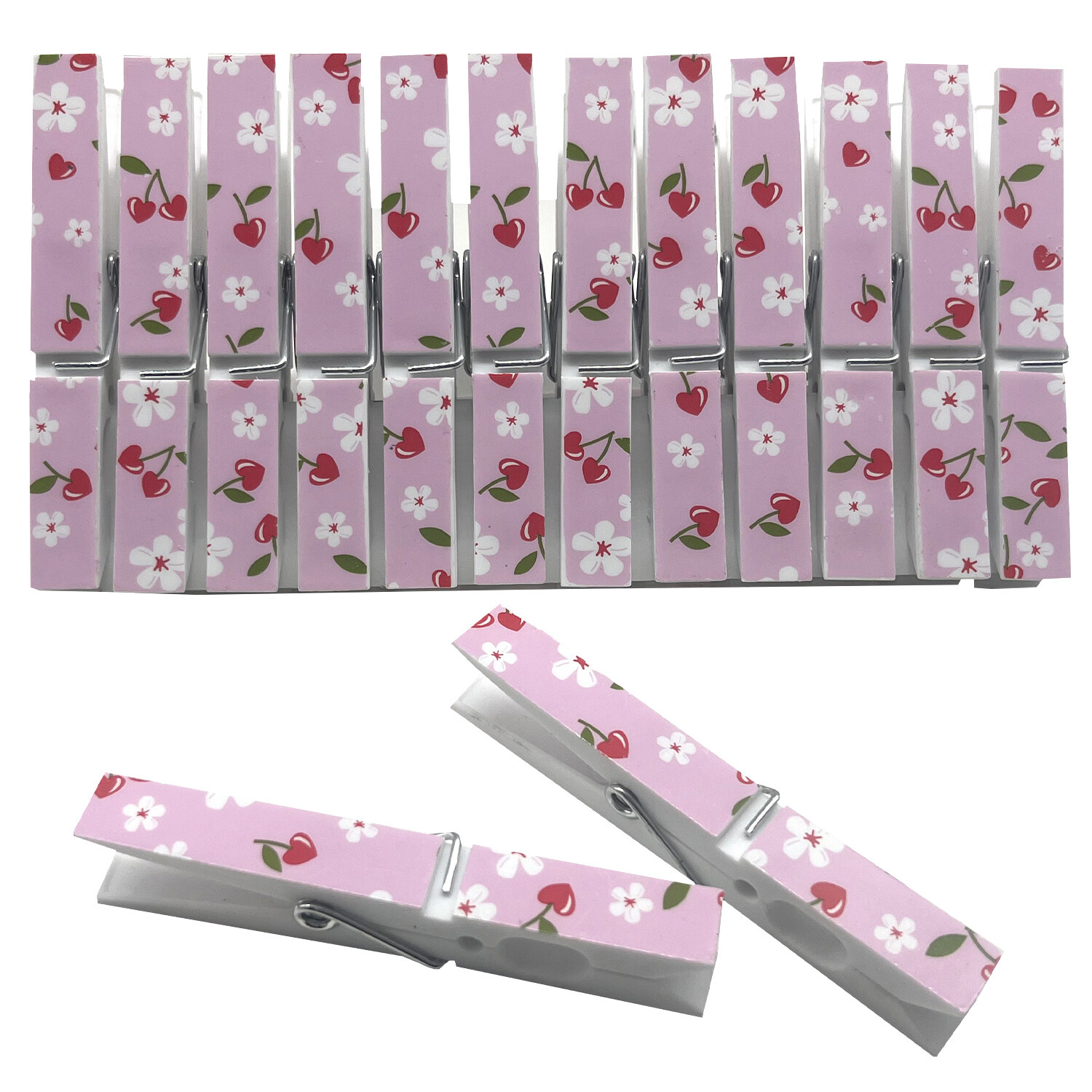Pack of 24 Mon Cheri Printed Pegs - Pink Image 1