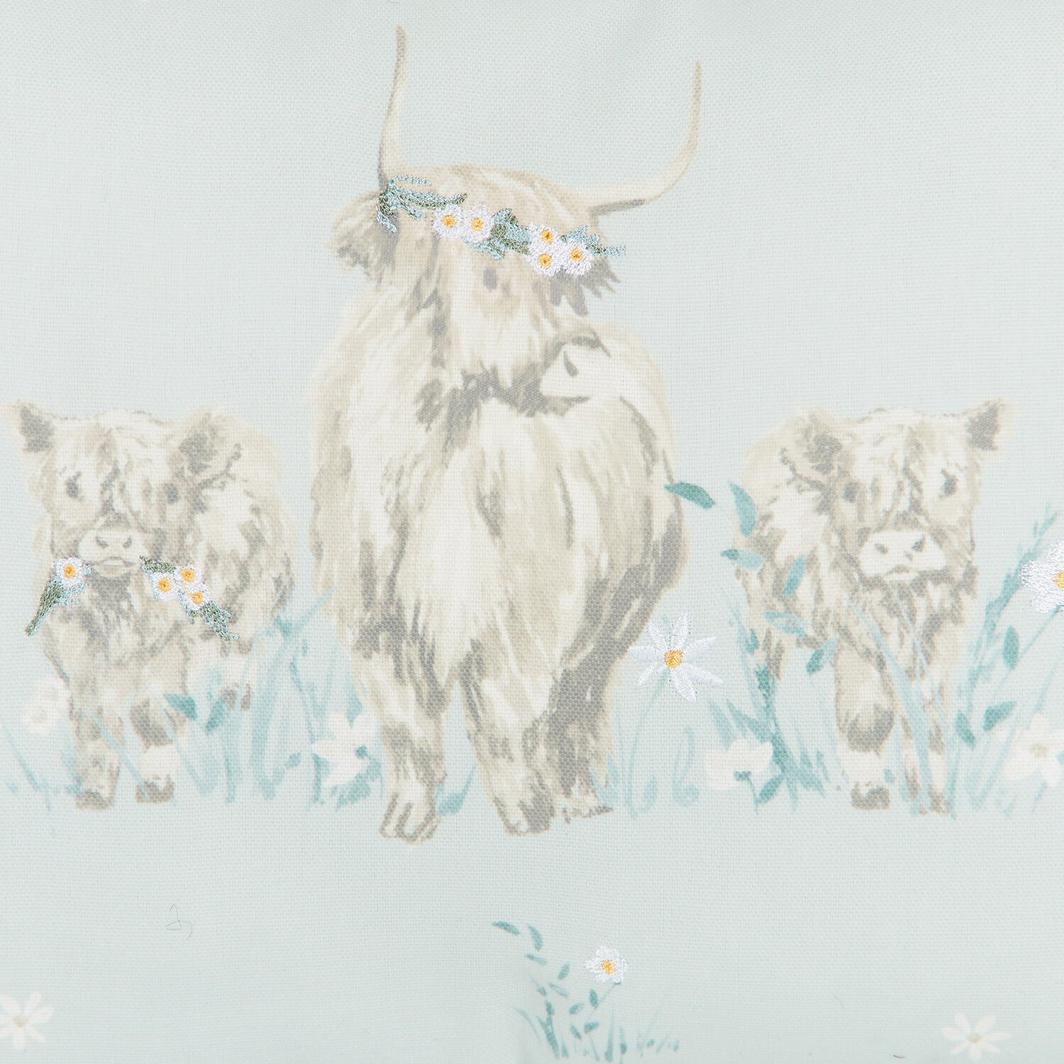 Highland Cows Cushion - Blue Image 4