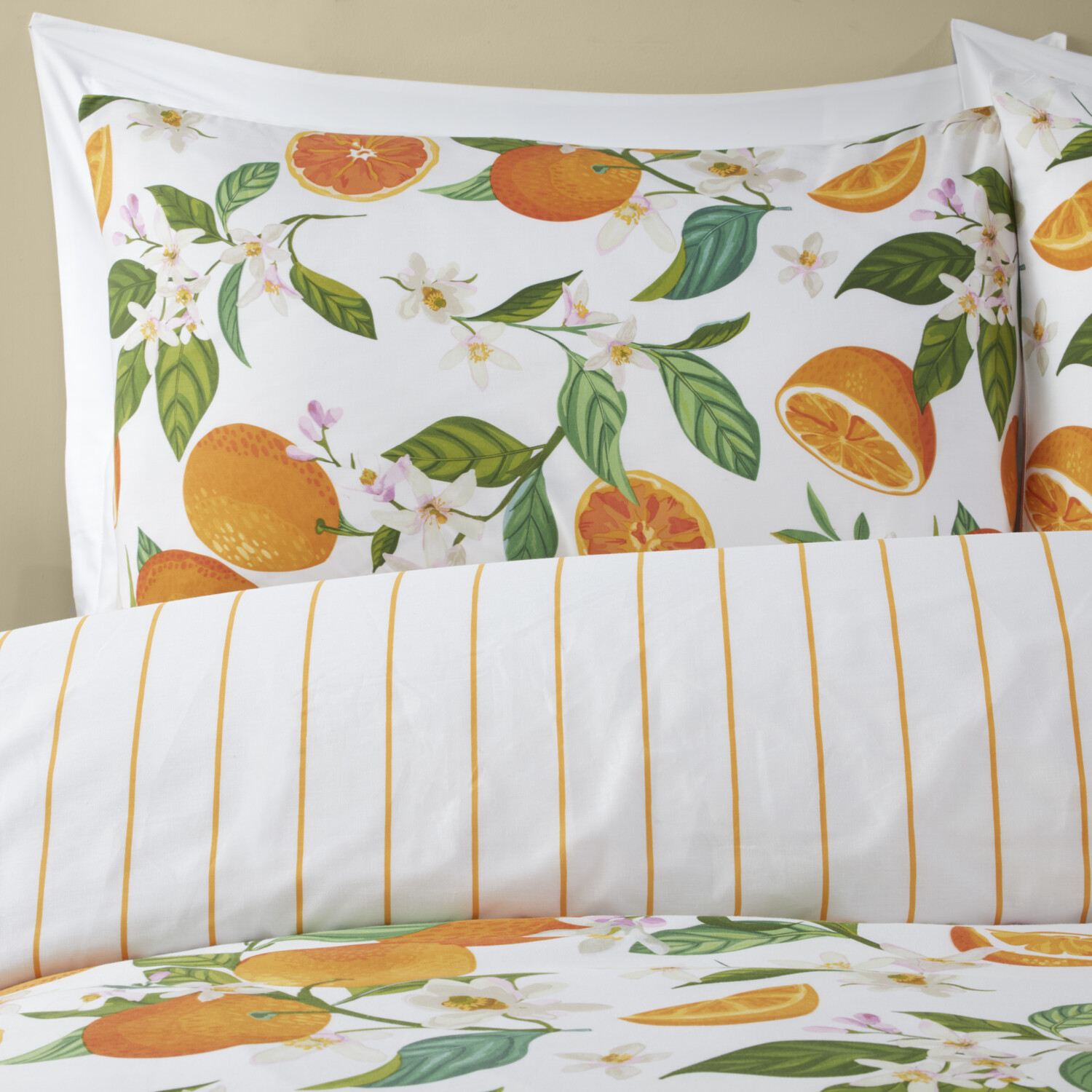 Seville Orange Duvet Set White and Orange Image 4