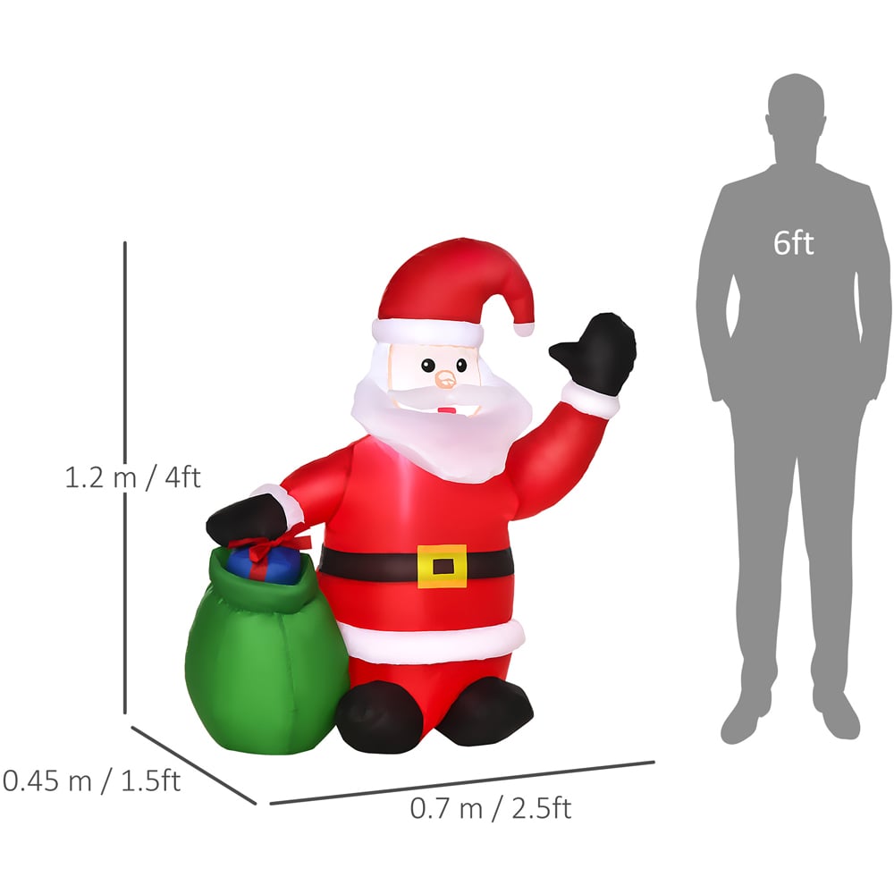 Everglow LED Inflatable Christmas Santa Claus with Gifts Decoration 3.9ft Image 8