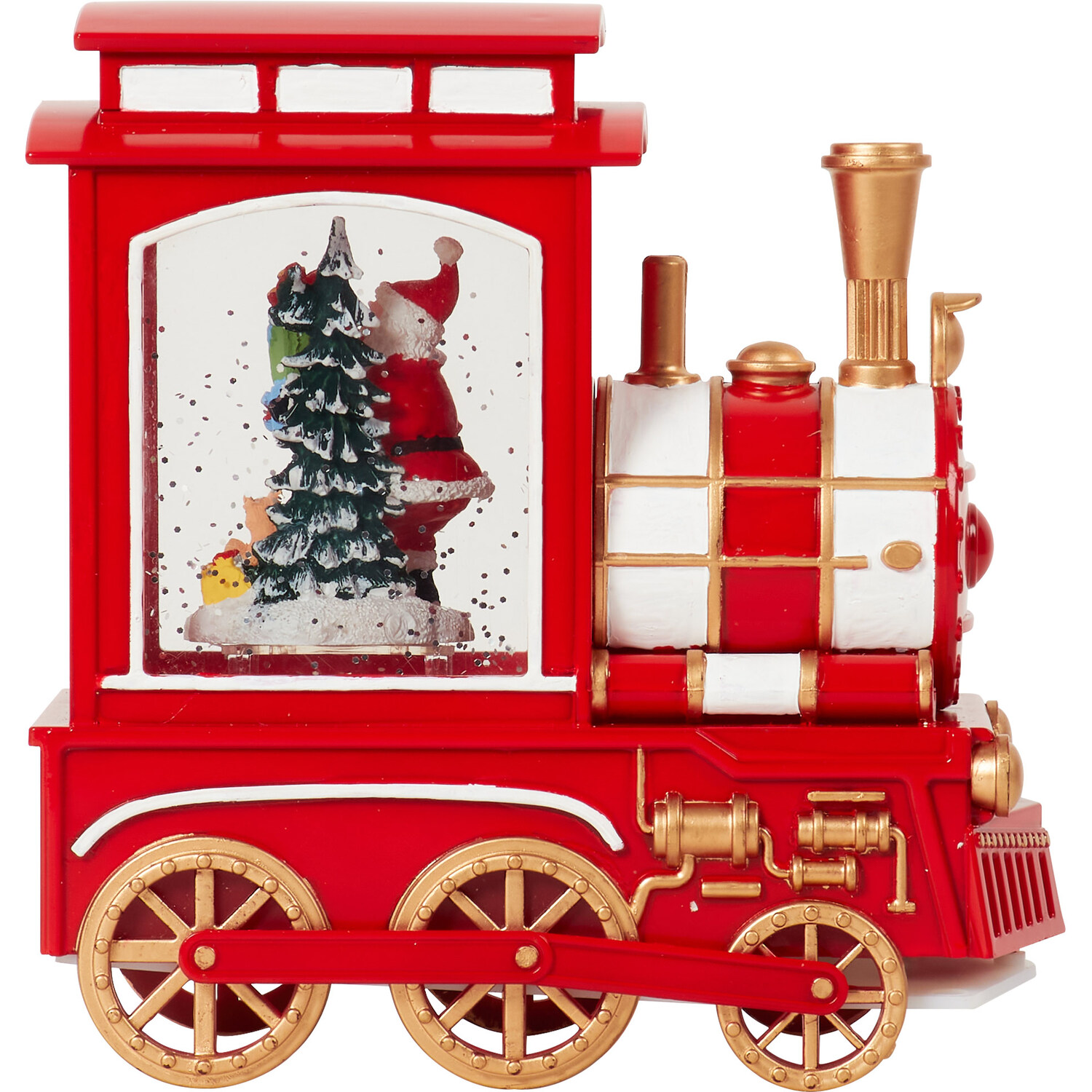 LED Glitter Spinning Santa's Train - Red Image 1