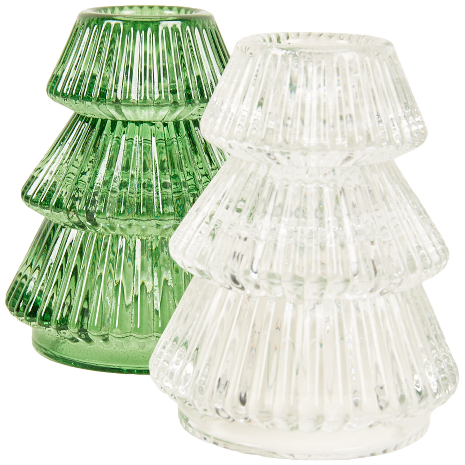 Glass Tree Shaped Candle Holder Image 2