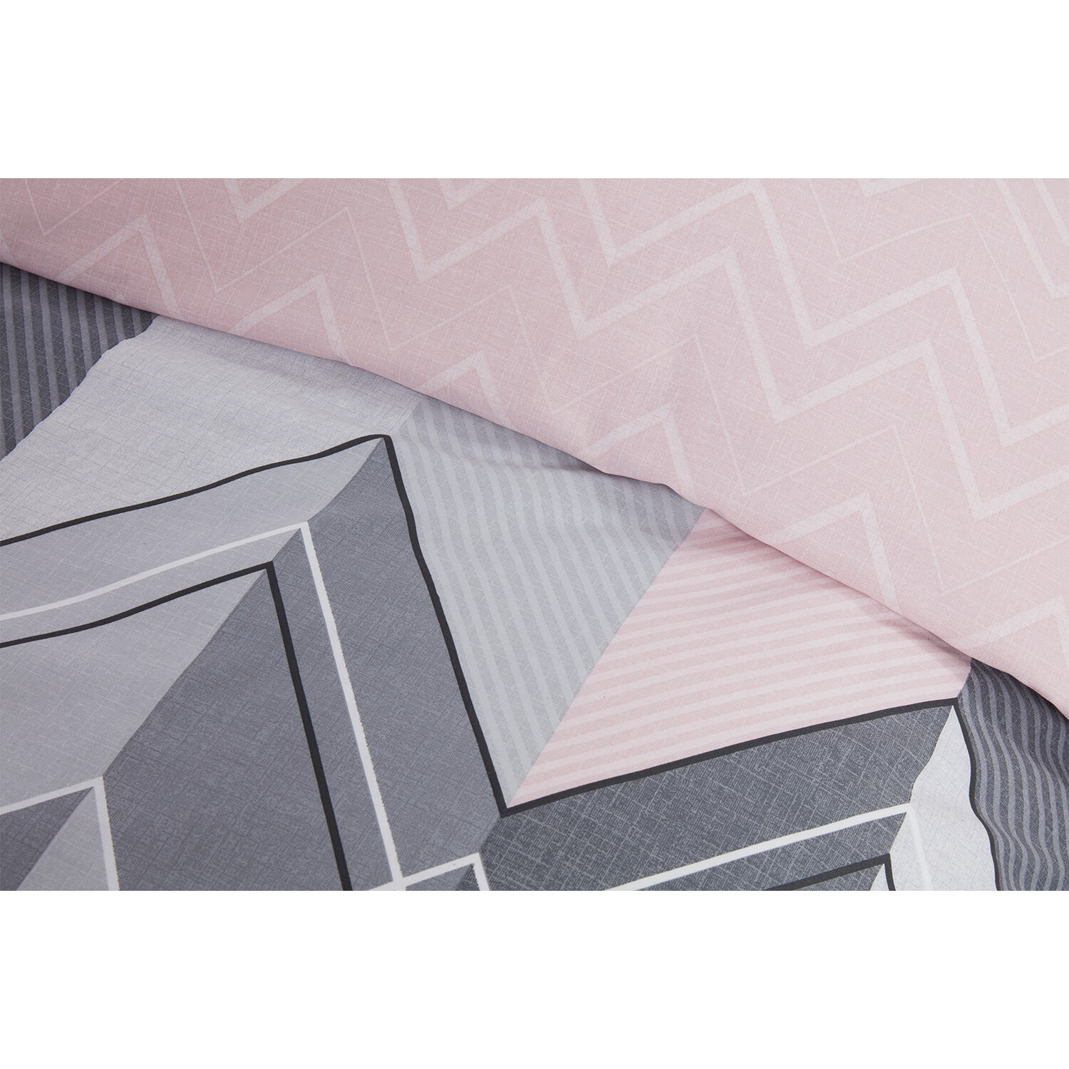 My Home Single Pink Chevron Duvet Set Image 4