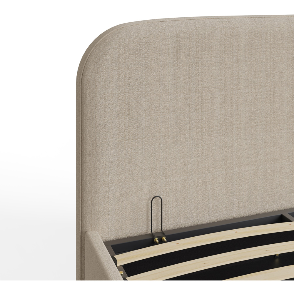 GFW Florence Boucle King Size Natural Stone Brown Ottoman Bed Image 6