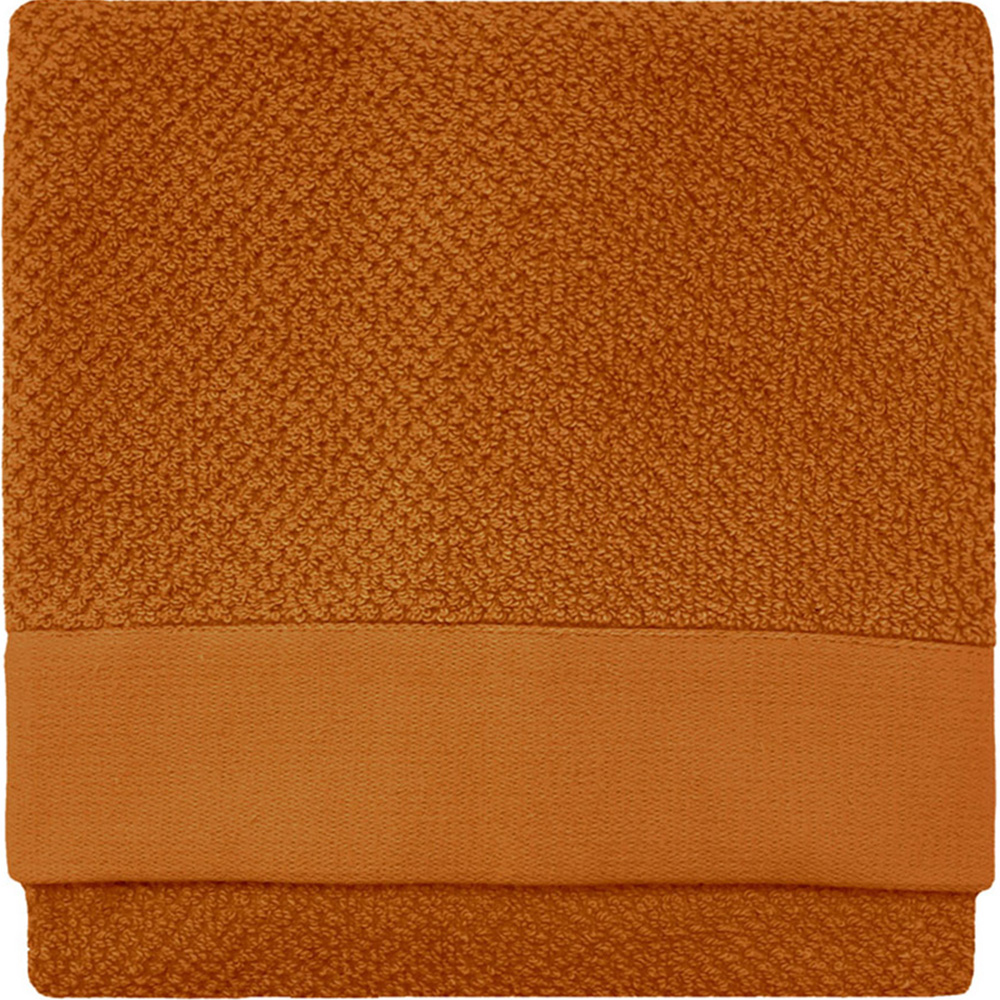 furn. Textured Cotton Brown Bath Sheet Image 1